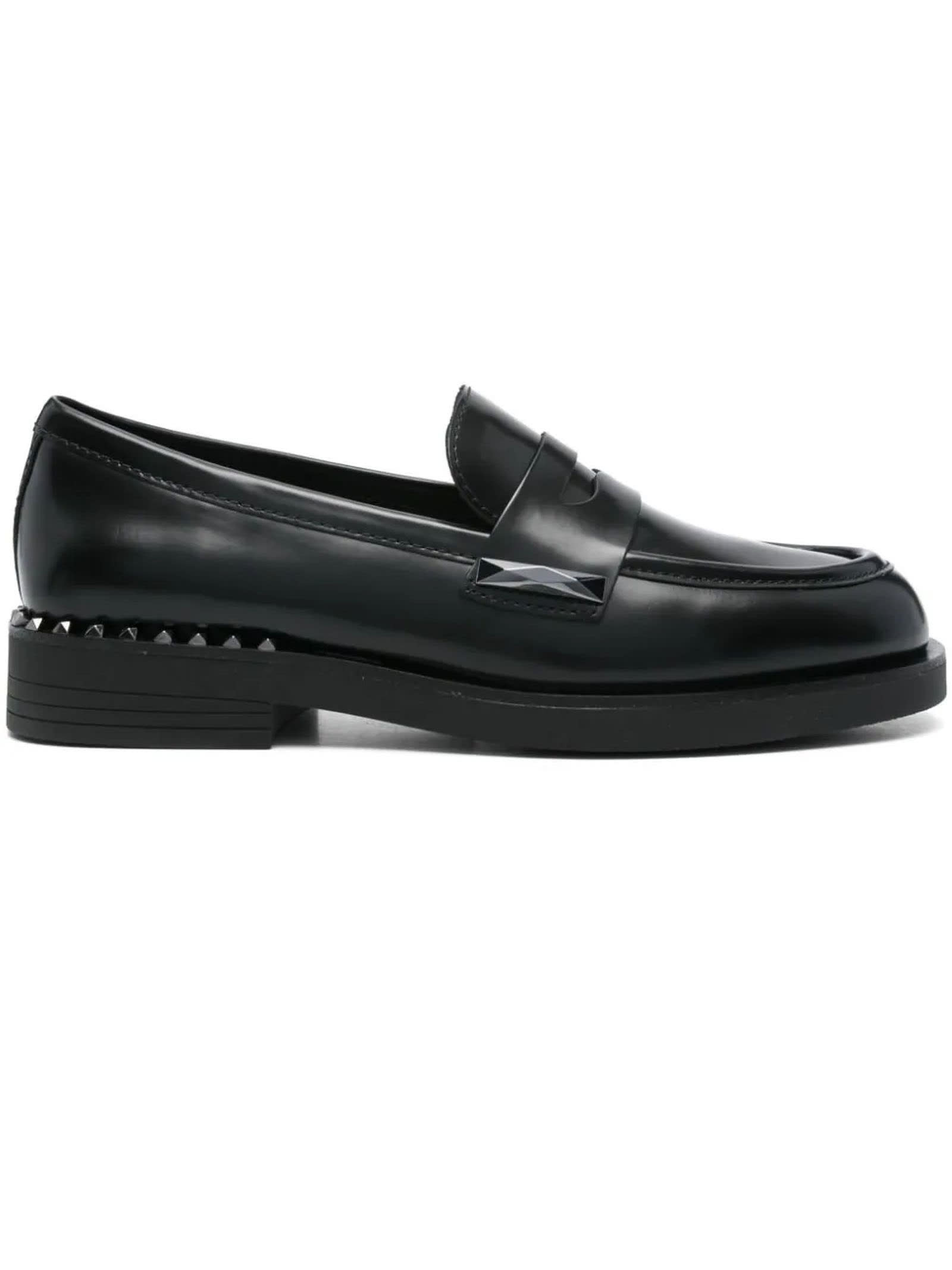 Ash Black Leather Whisper Loafers