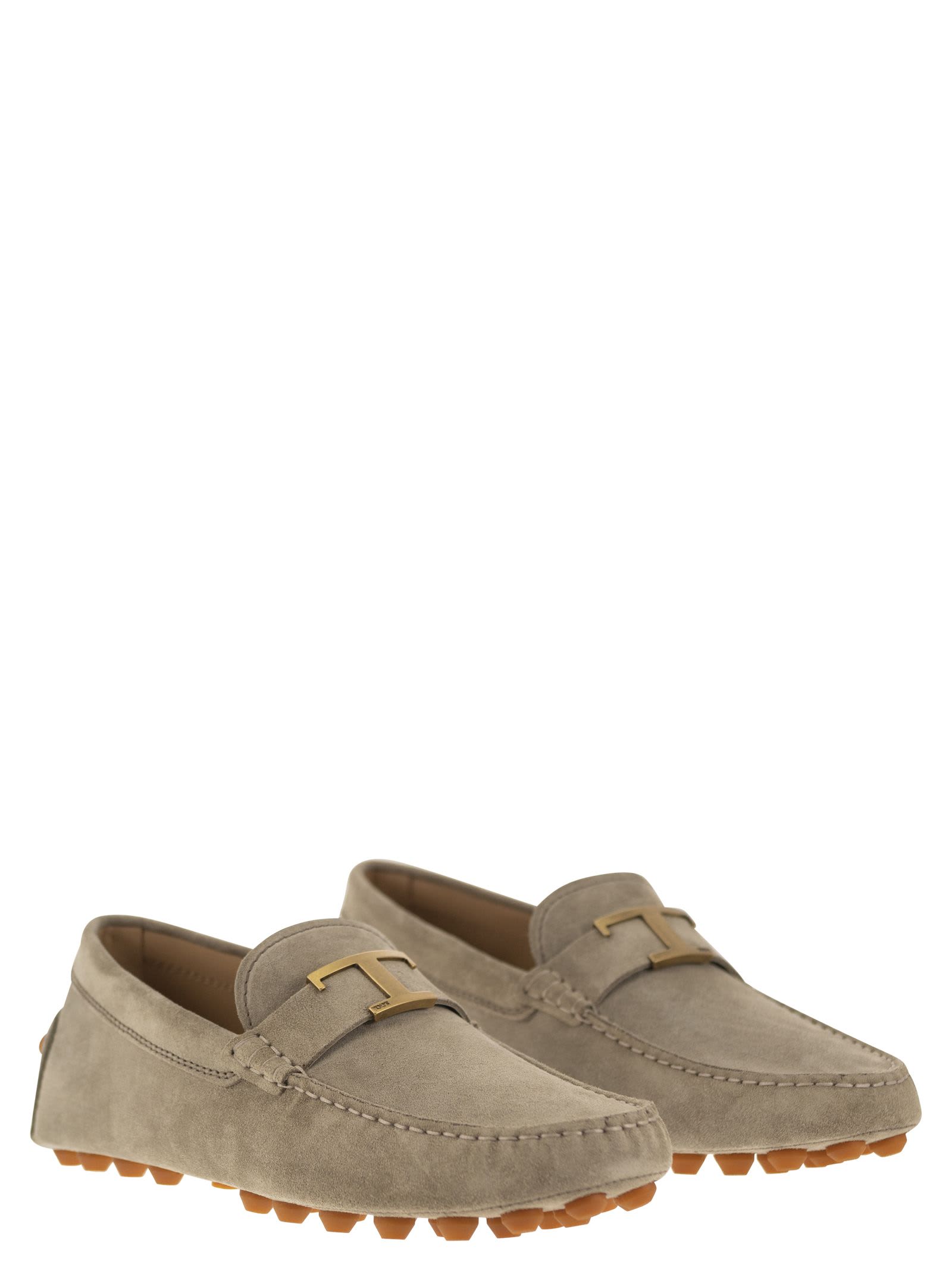 Shop Tod's Rubber Bubble T Timeless In Suede Leather In Turtledove