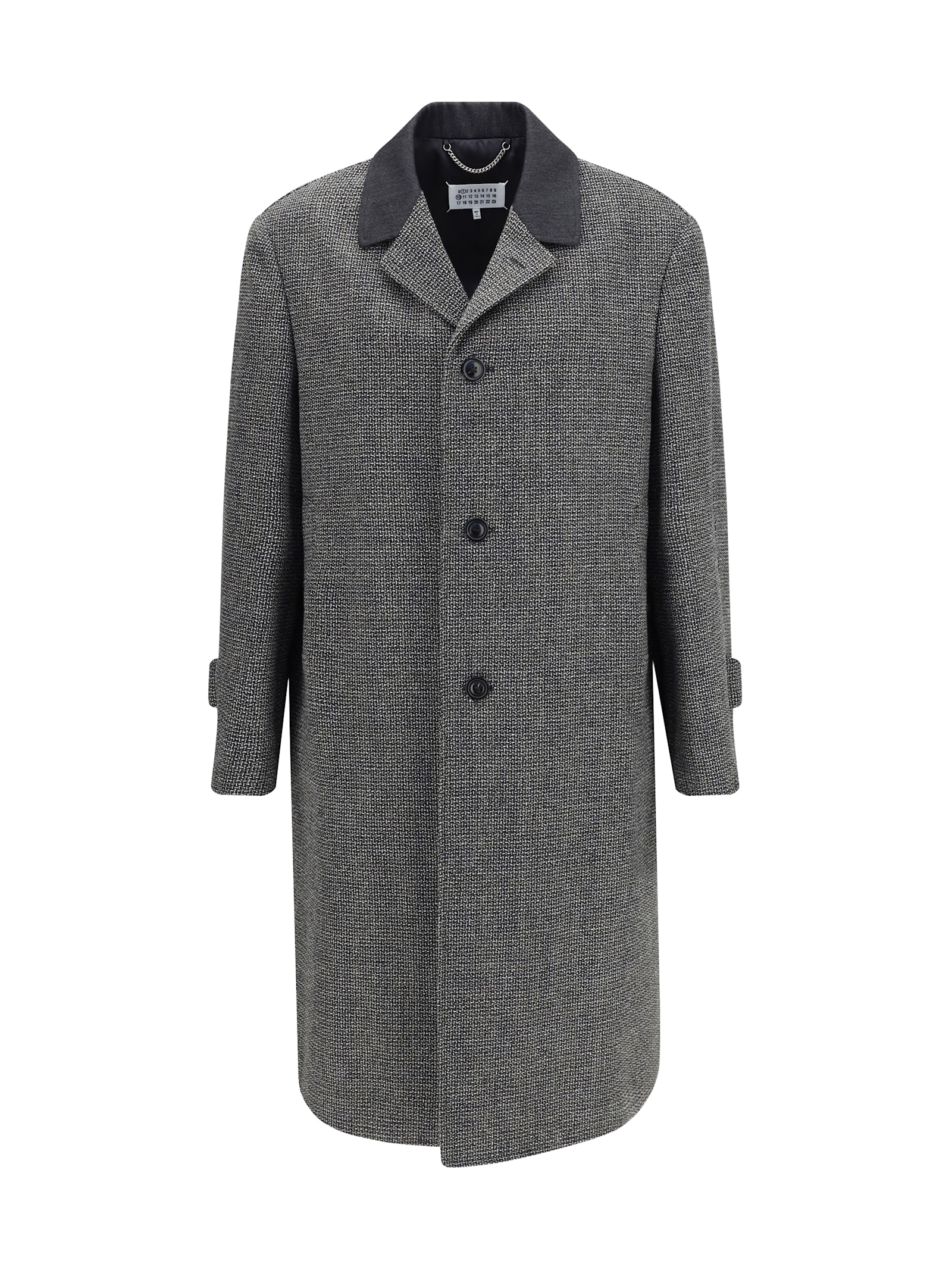 Maison Margiela Single-breasted Coat In Virgin Wool Blend In Gray