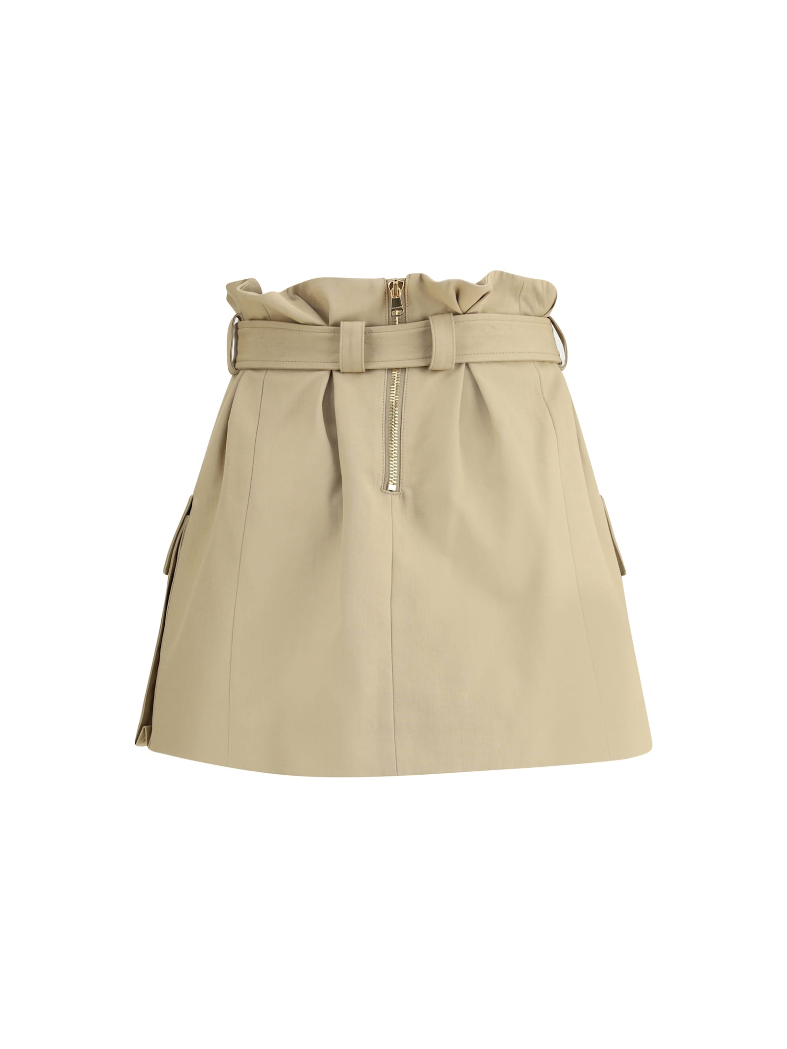 Balmain Women Cargo Miniskirt In Brown