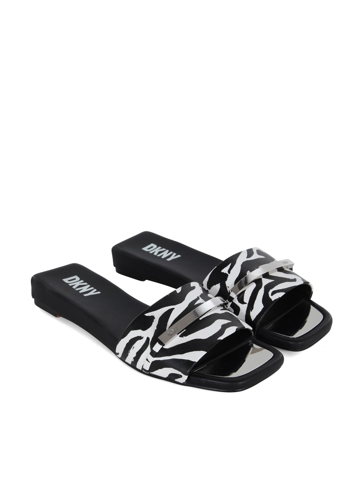 Shop Dkny Alaina Flat Slide 25mm In Black White