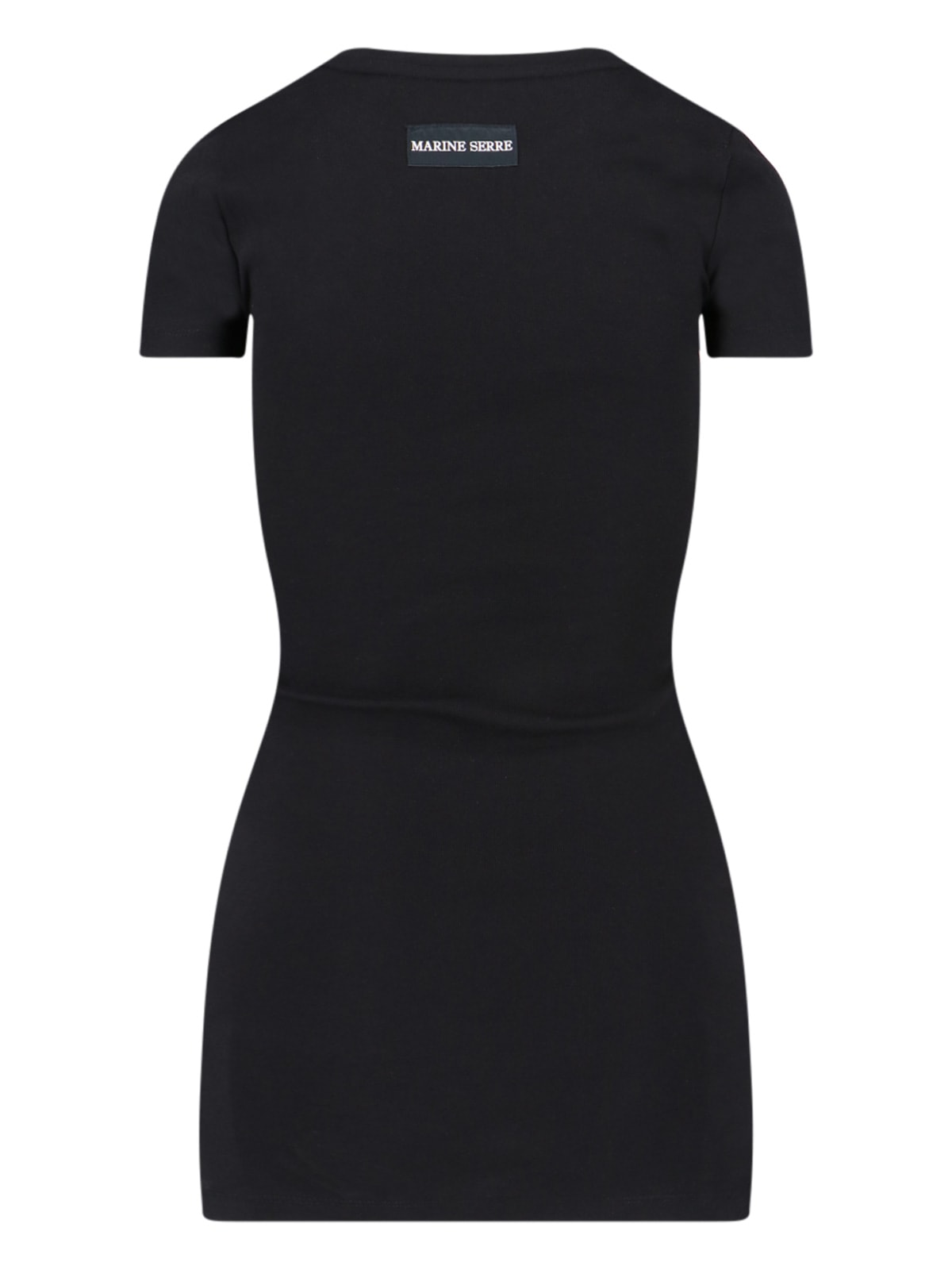 Shop Marine Serre Logo Mini Dress In Black