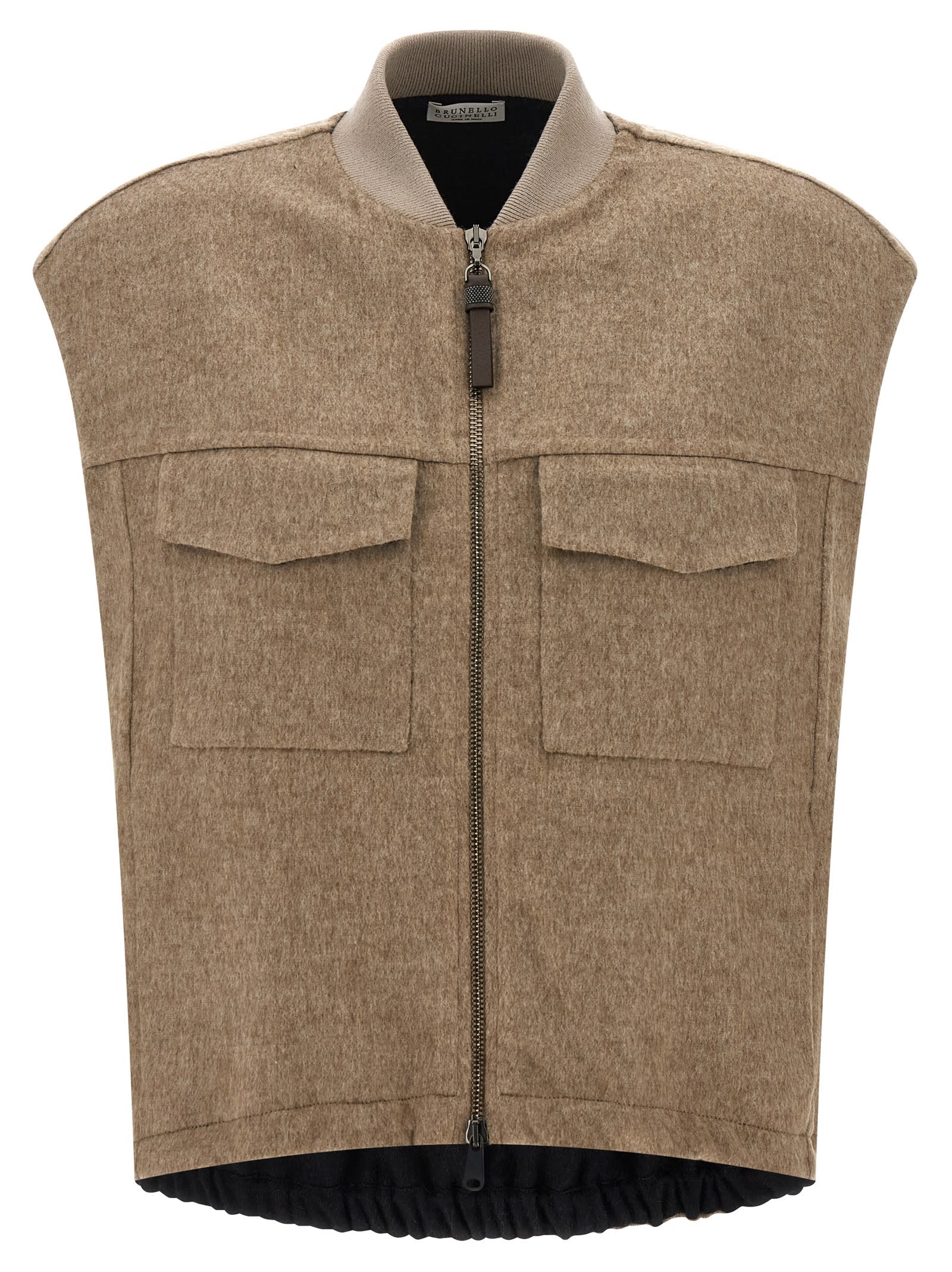 shiny Zipper Pull Vest