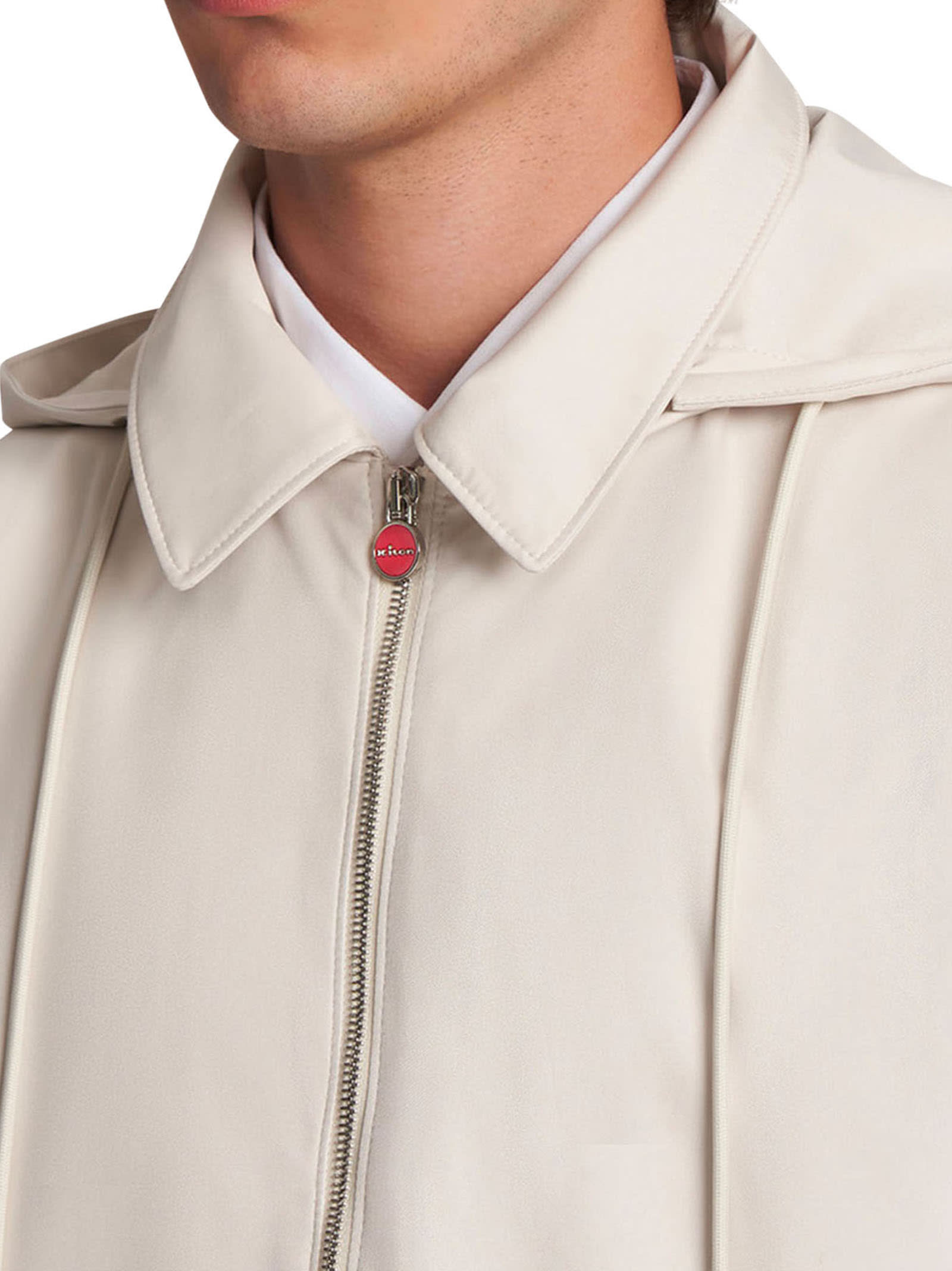 Shop Kiton Outdoor Jacket Polyester In White