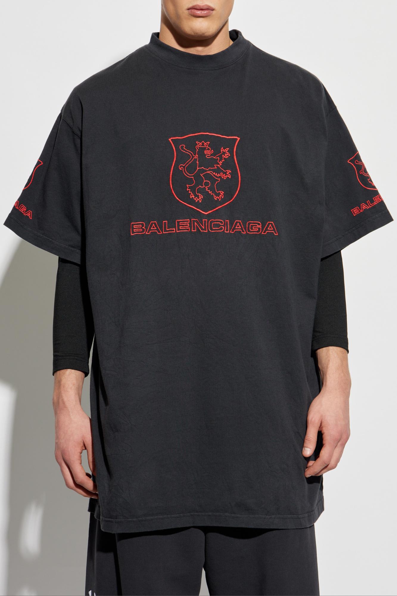 Balenciaga Crew Neck Short Sleeves In Black