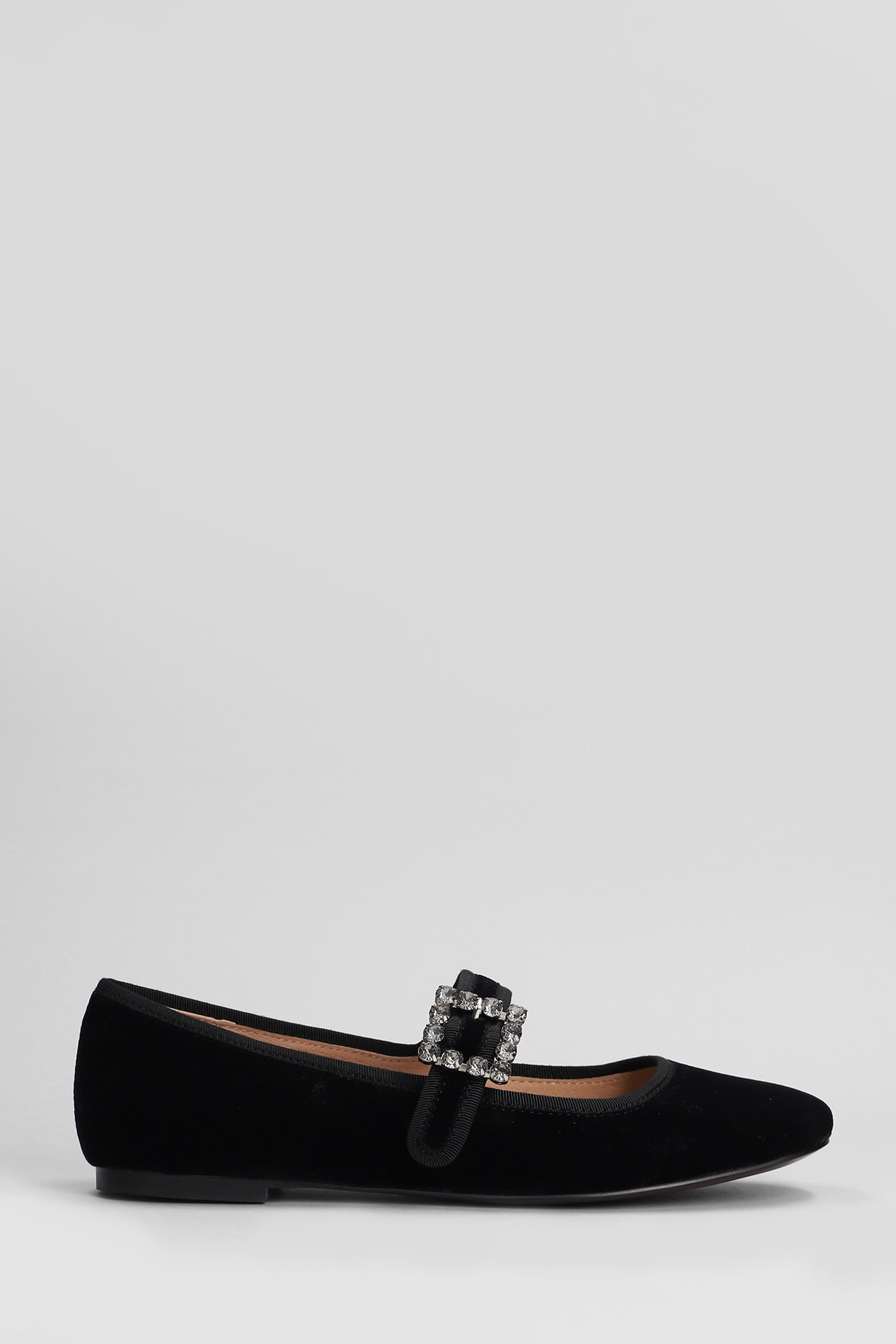 Essen Flat Ballet Flats In Black Velvet