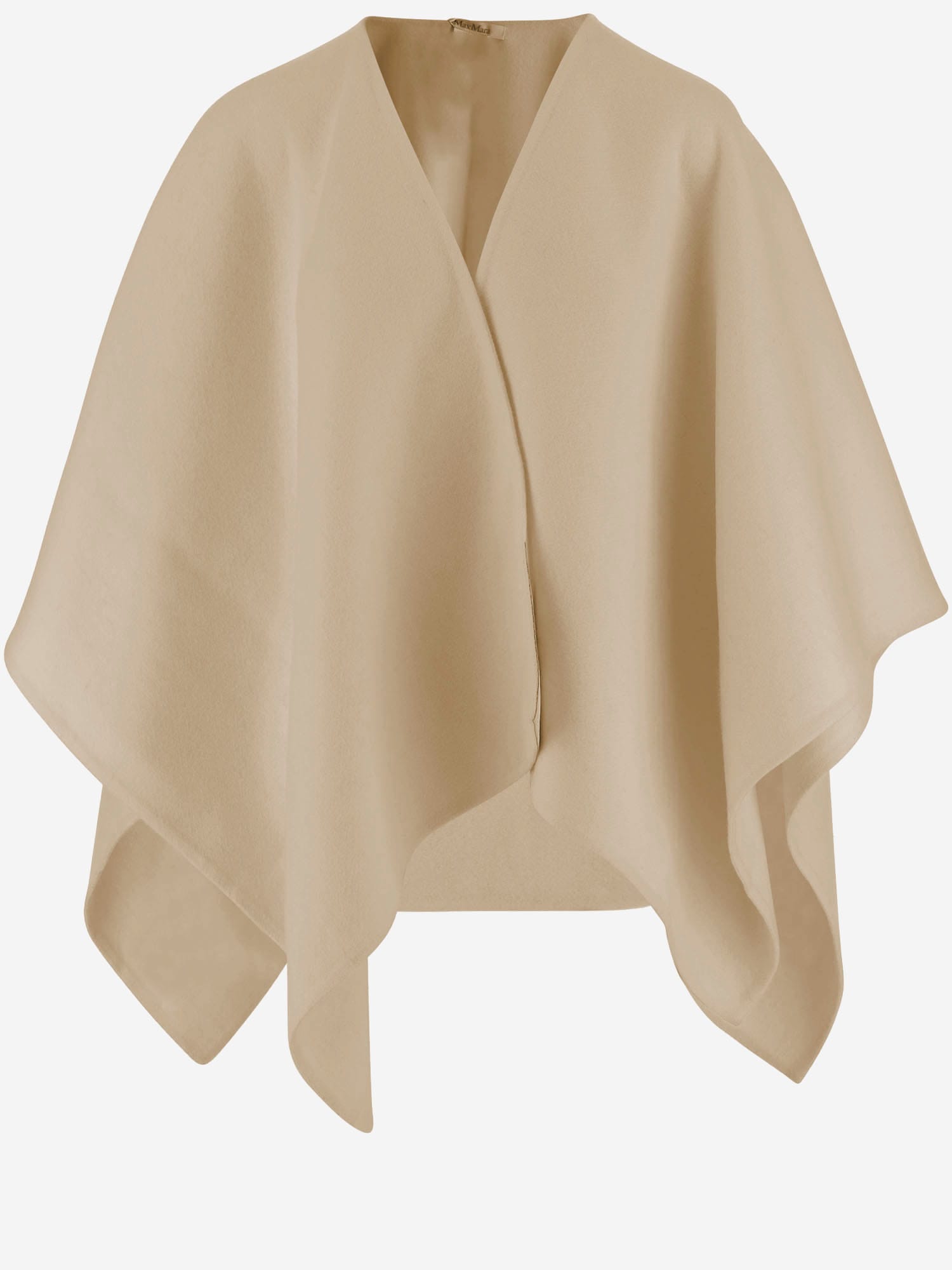 Max Mara Serra Cape In Alpaca And Wool Blend In Neutral