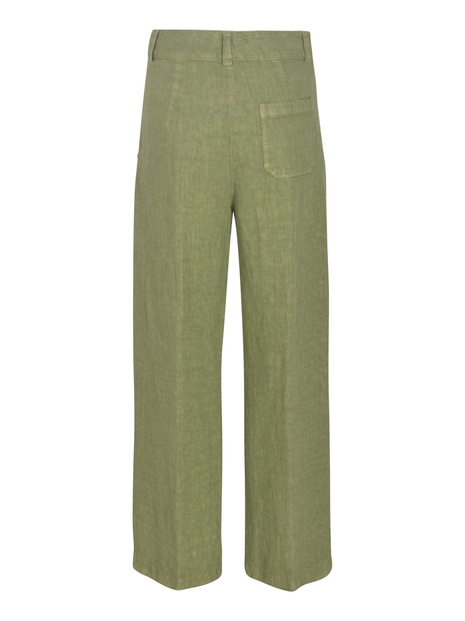 Shop Aspesi Patched Pocket Straight Leg Plain Trousers In Pistacchio