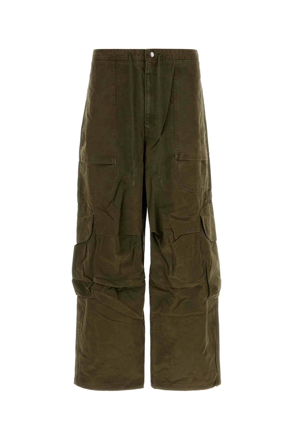 Entire Studios Army Green Cotton Cargo Pant In Pine
