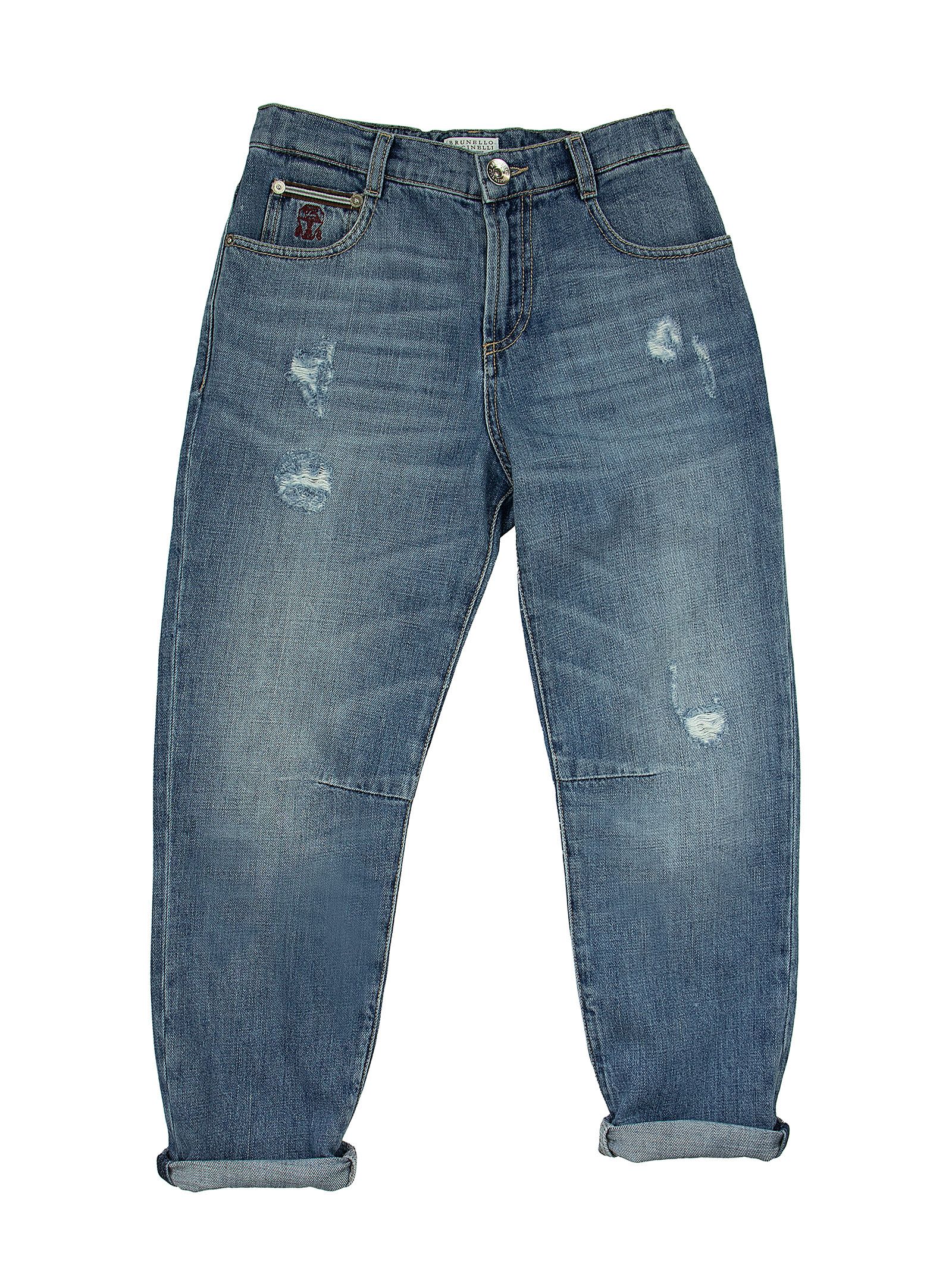 Brunello Cucinelli Five-pocket Trousers In Lightweight Comfort Cotton Denim With Rip Details