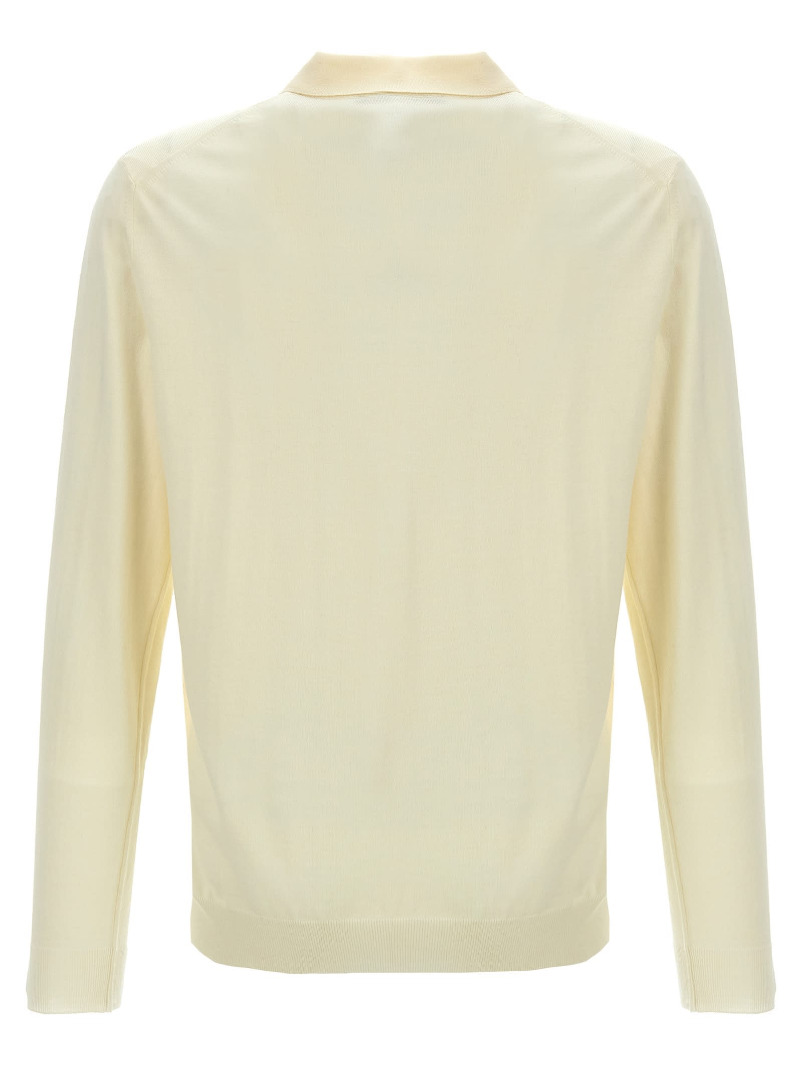 Shop Zanone Wool Polo Shirt In White