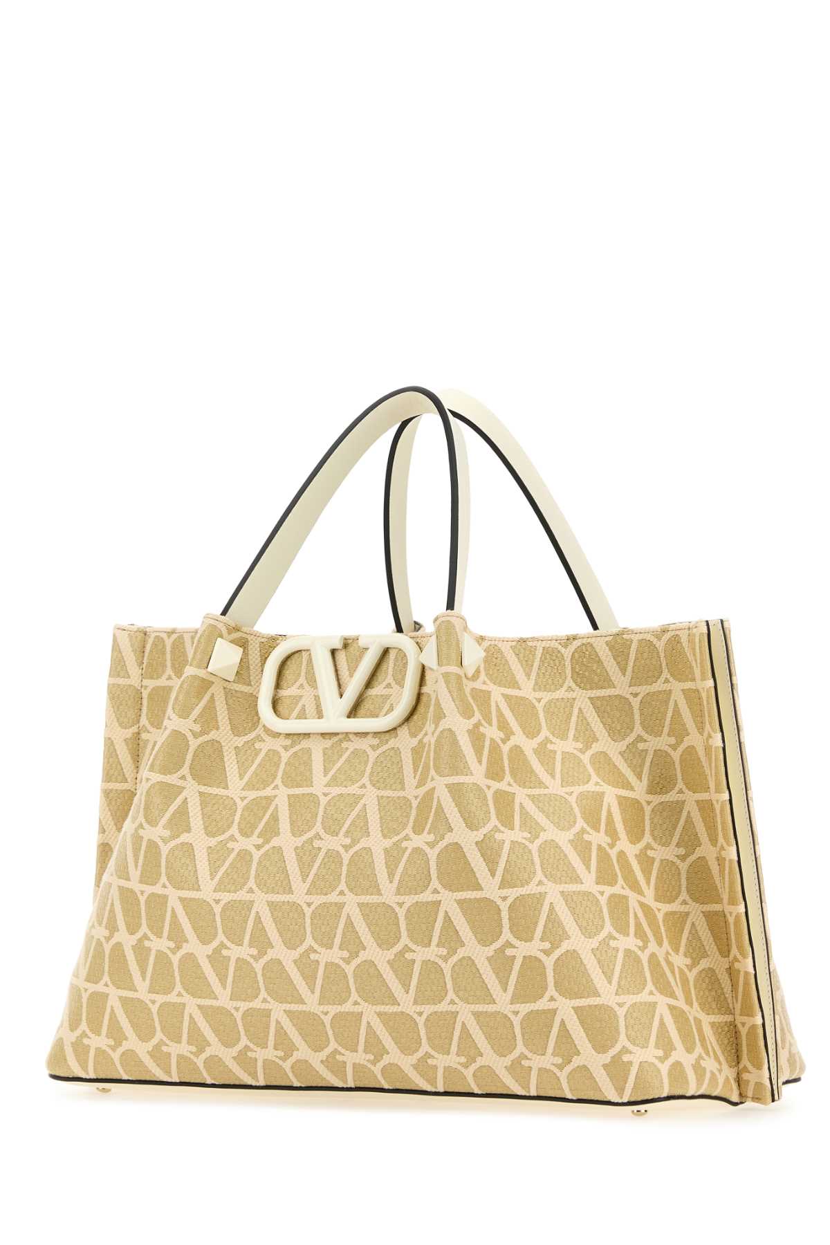 Shop Valentino Toile Iconographe Handbag In Naturaleivory