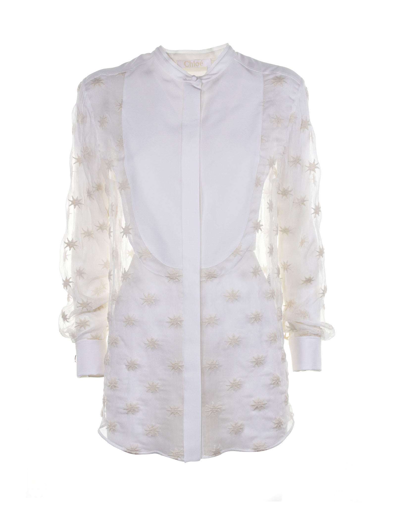Shop Chloé Shirt Crafted In Ivory Silk Mousseline In Iconic Milk