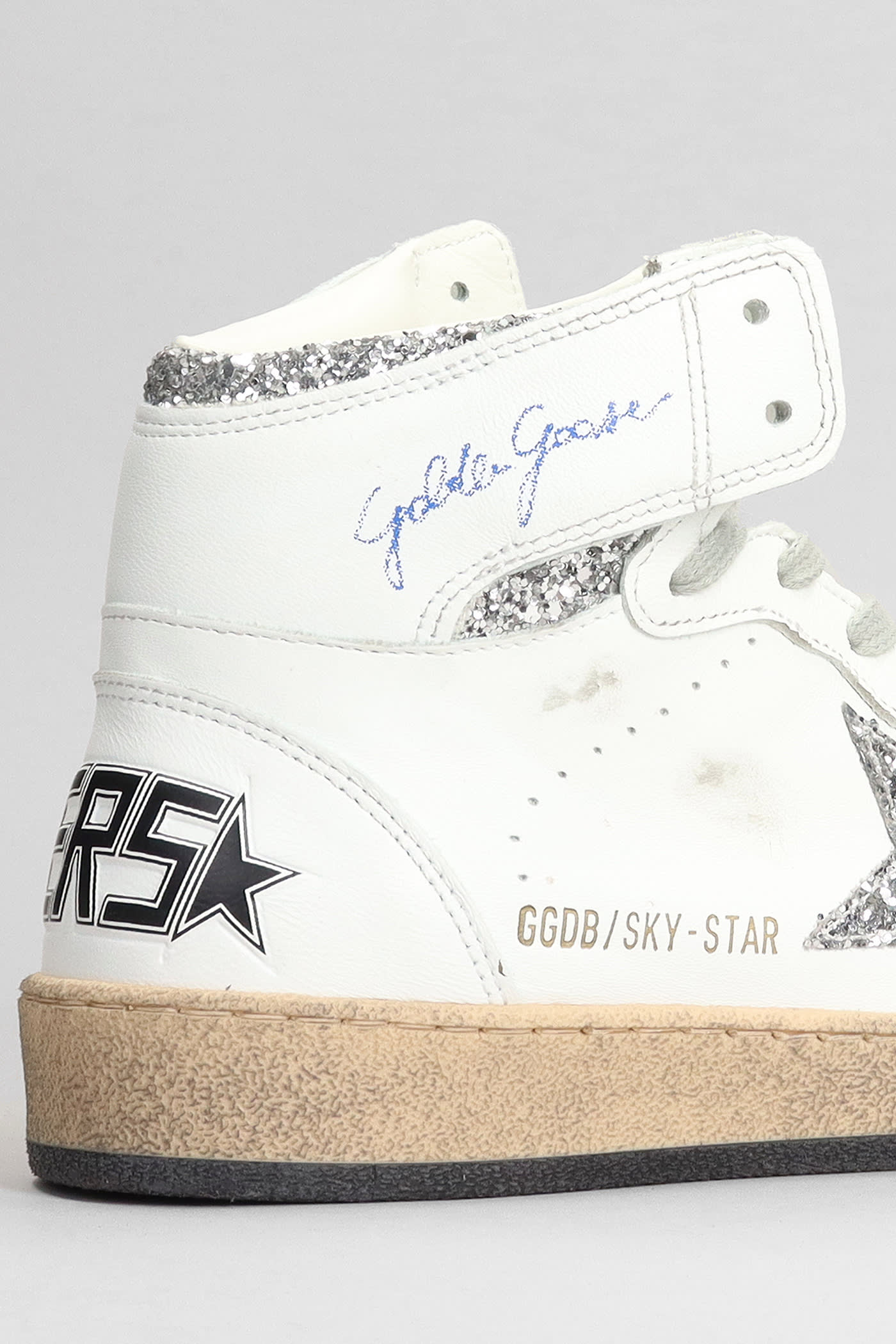 Shop Golden Goose Sky Star Sneakers In White Leather