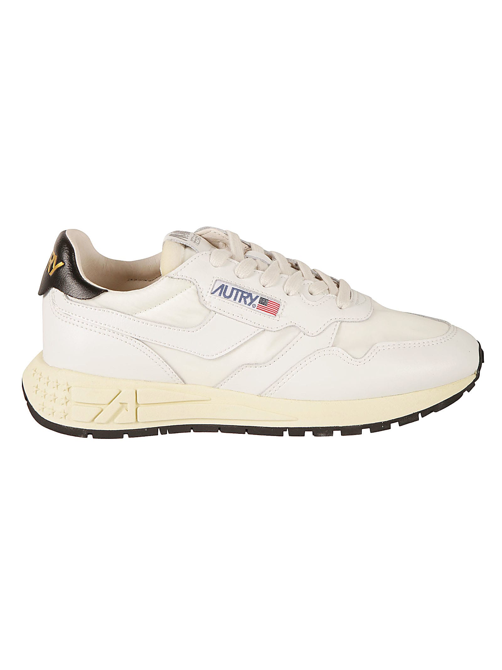 Shop Autry Logo Patched Sneakers In White/white