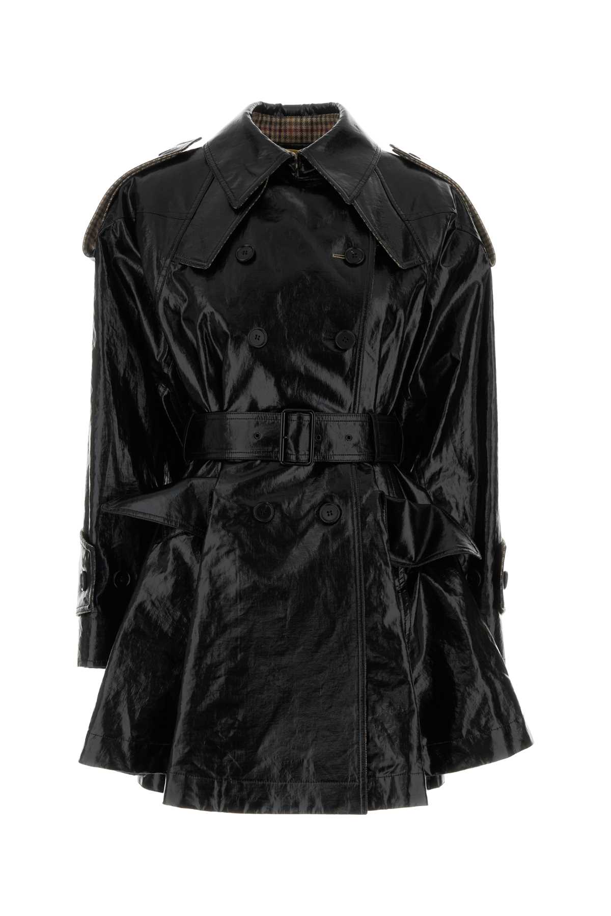 Chloé Black Linen Trench Coat