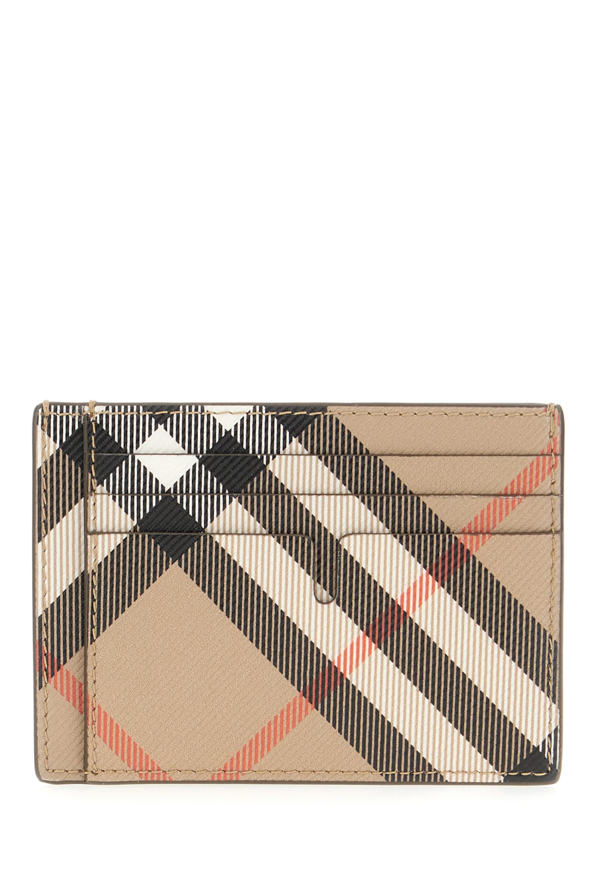 Burberry Printed Fabric Card Holder In Sand