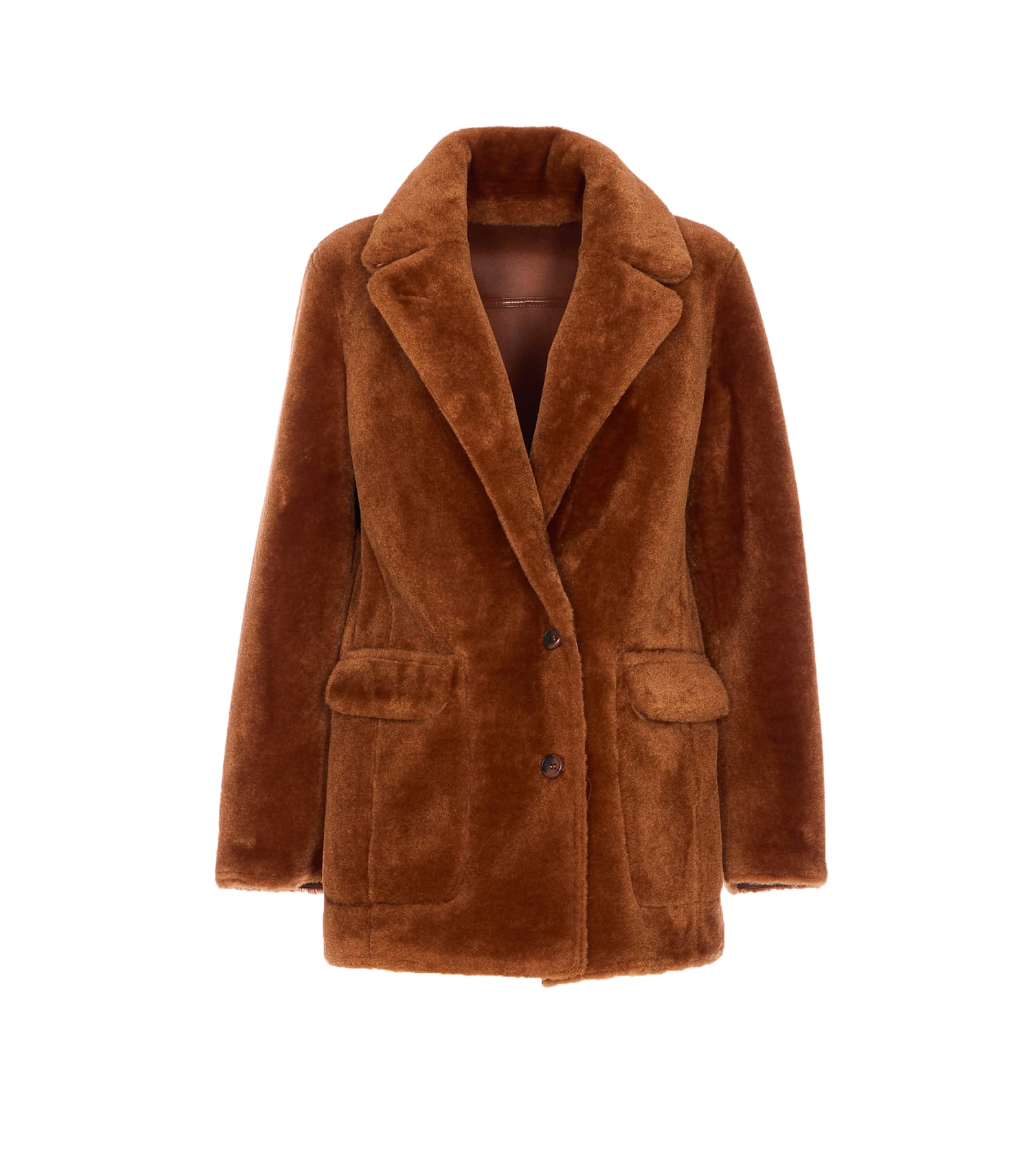Urbancode Reversible Faux Fur Jacket In Brown
