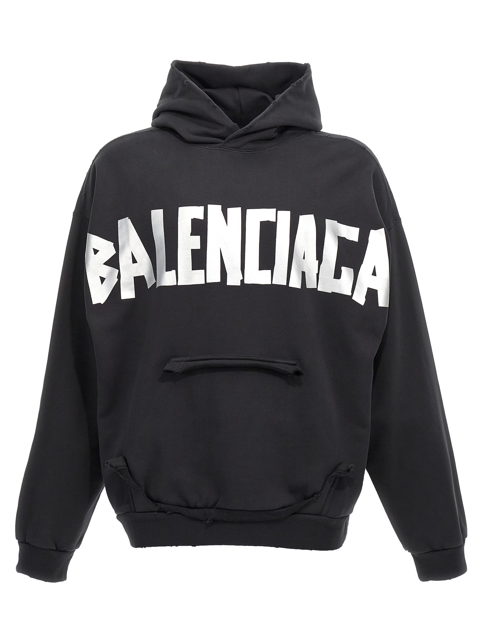 Shop Balenciaga New Tape Type Hoodie In Black