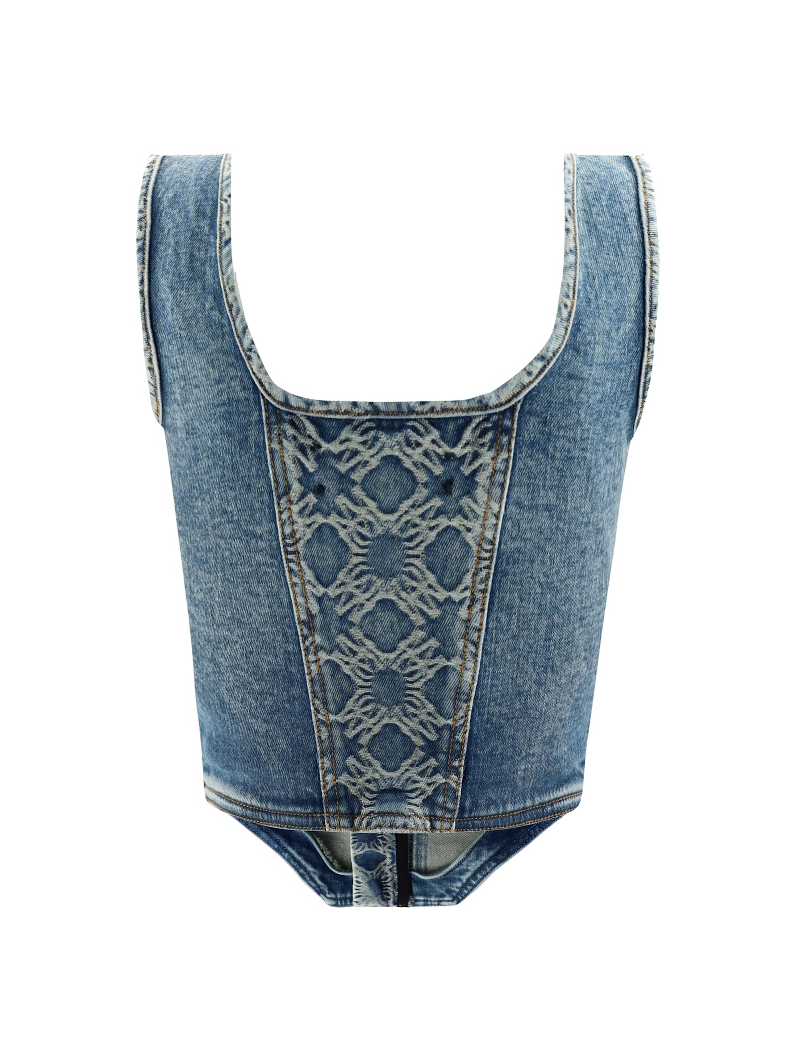 Shop Amiri Top In Classic Mid Indigo