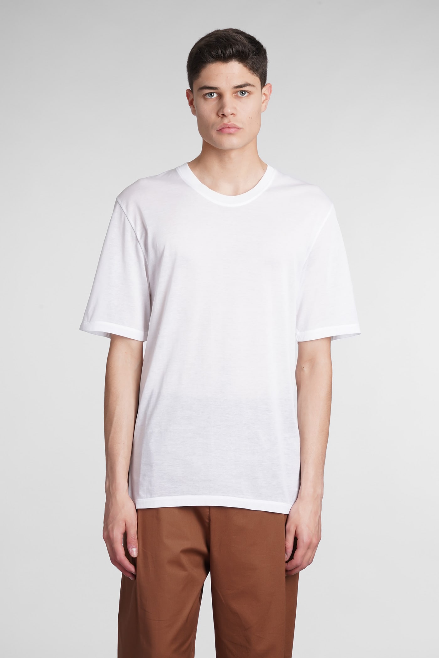 Laneus T-shirt In White Cotton