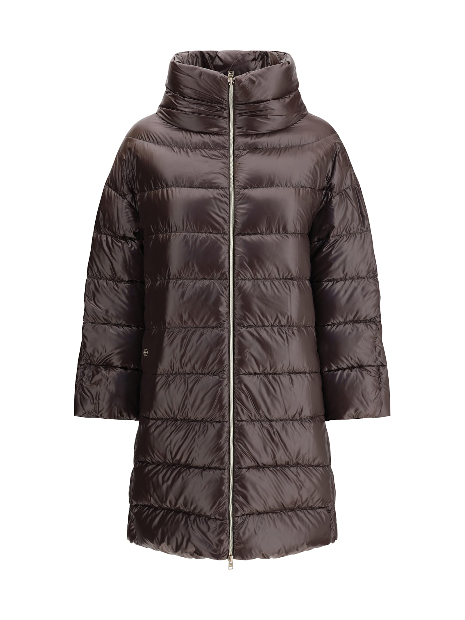 Herno Long Quilted Padded Jacket In Brown