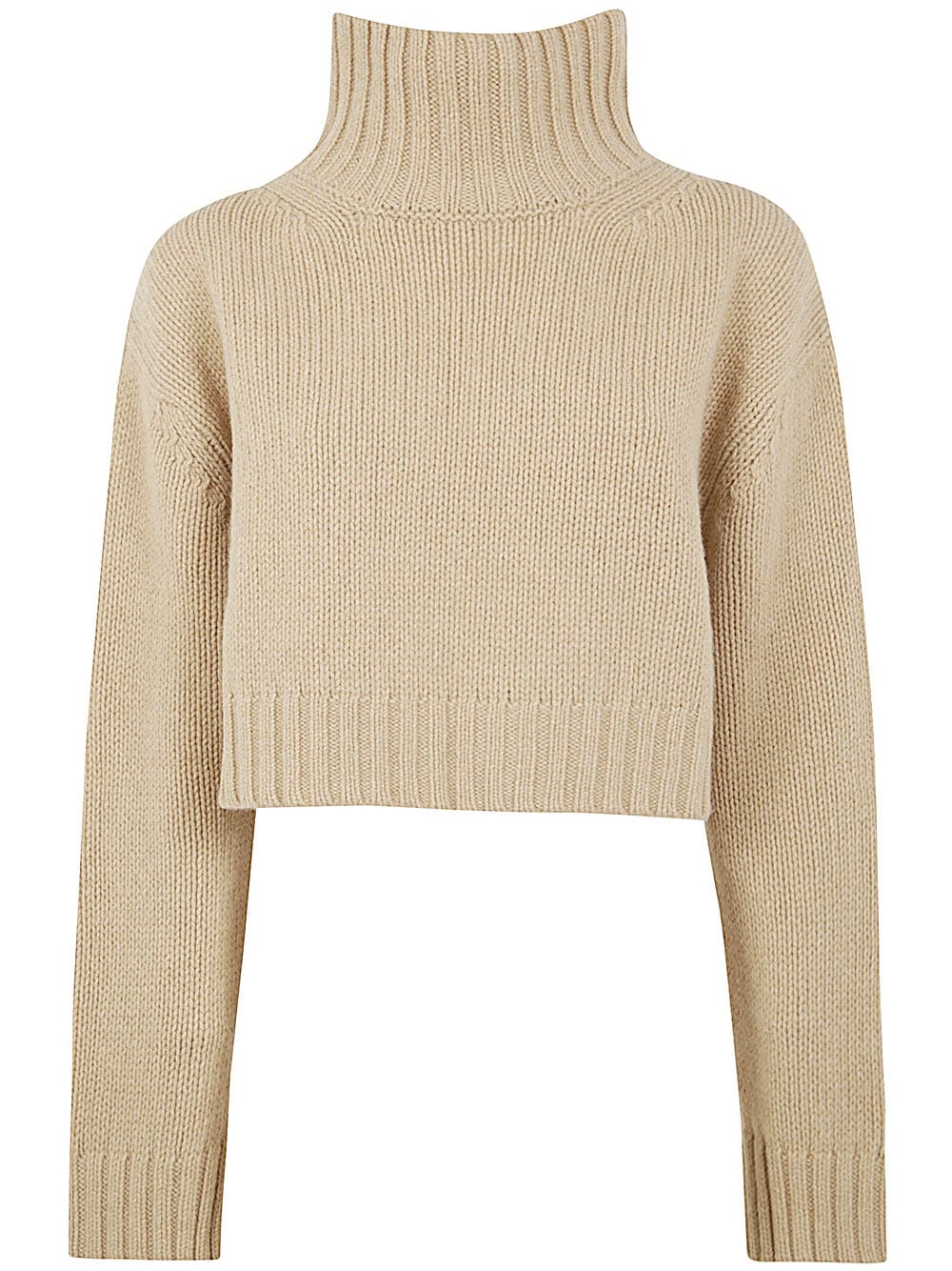 Shop Nuur Long Sleeves Turtle Neck Sweater In Camel