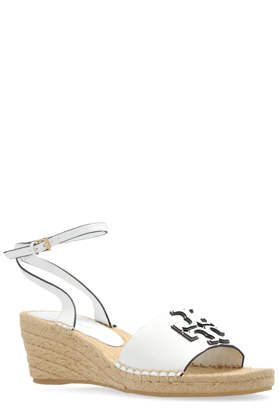 Shop Tory Burch Double-t Wedge Espadrilles In White
