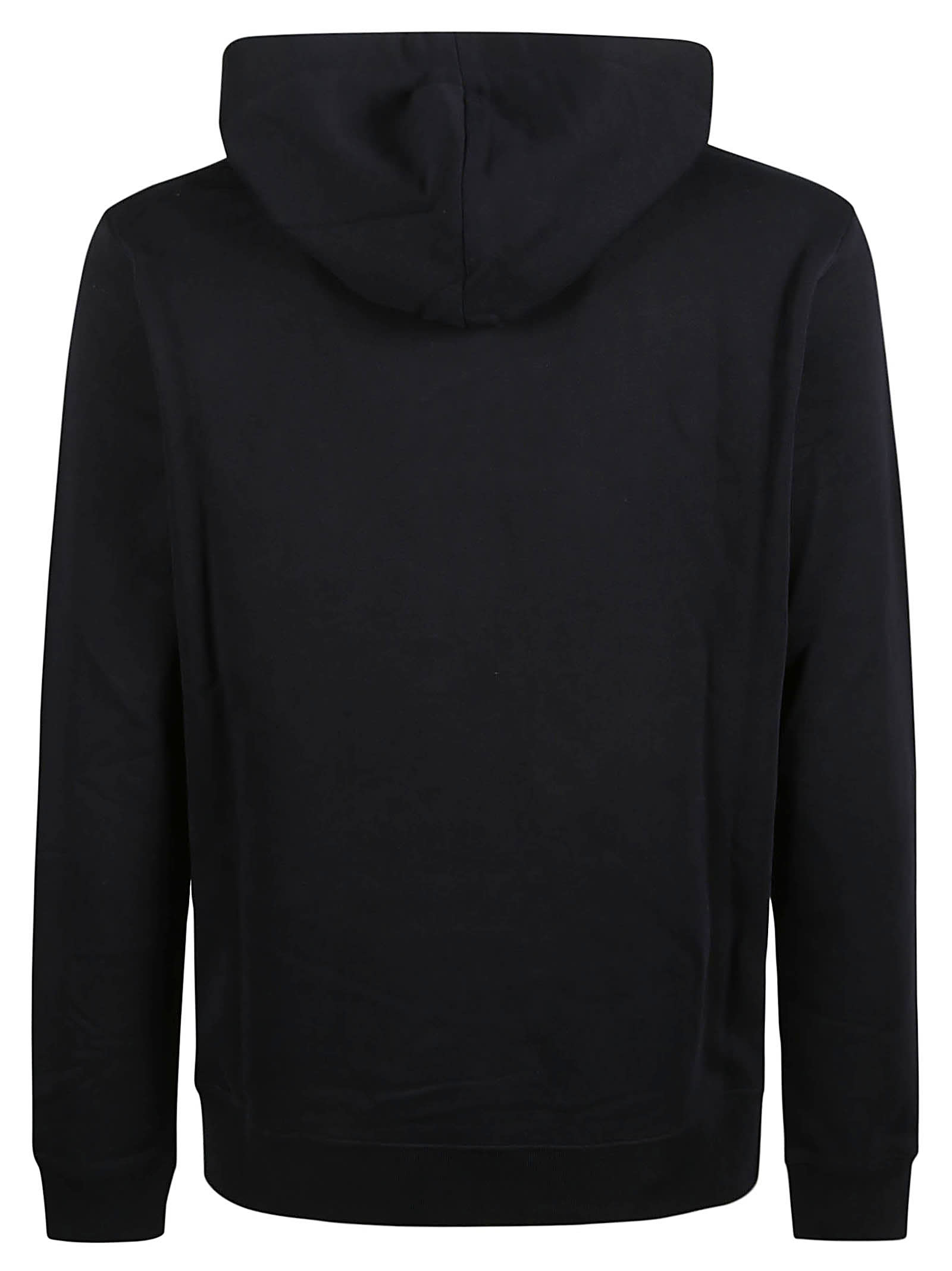 Shop Moschino Logo Drawstringed Hoodie In Black