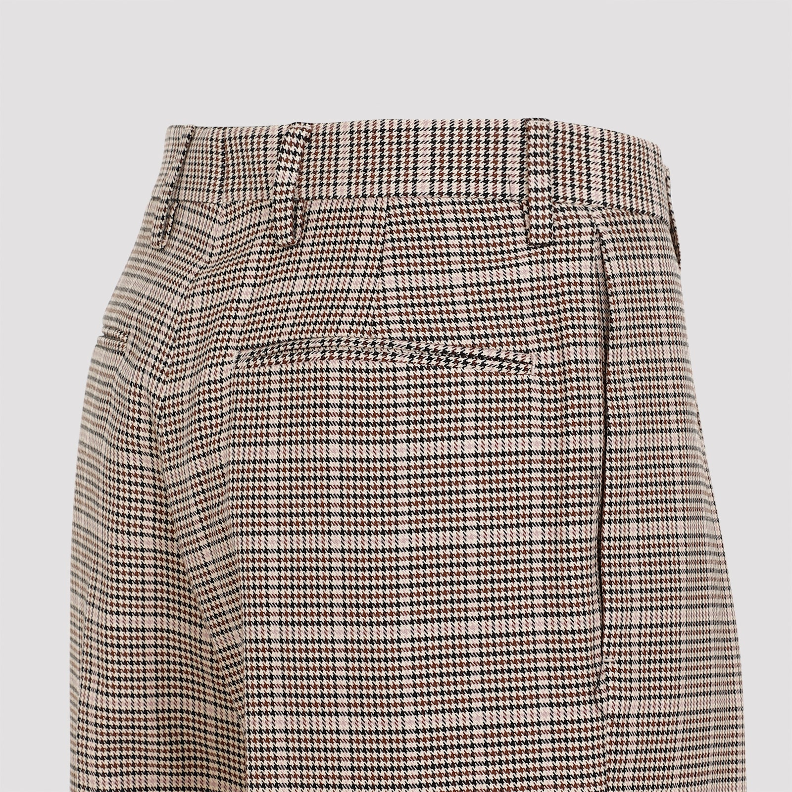 Dries Van Noten Portia Checked Pants In Beige