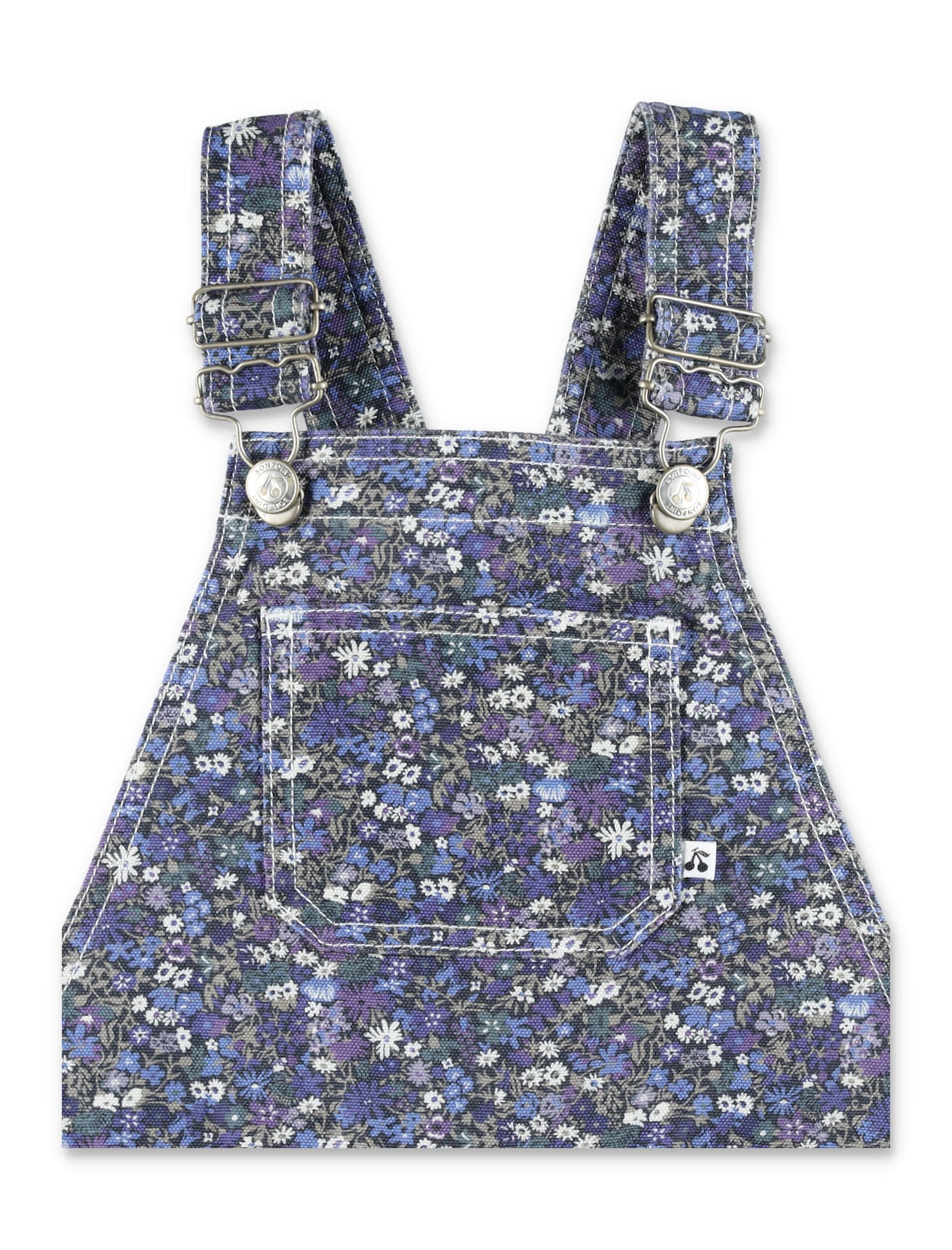 Bonpoint Salopette Denim Flower In Navy