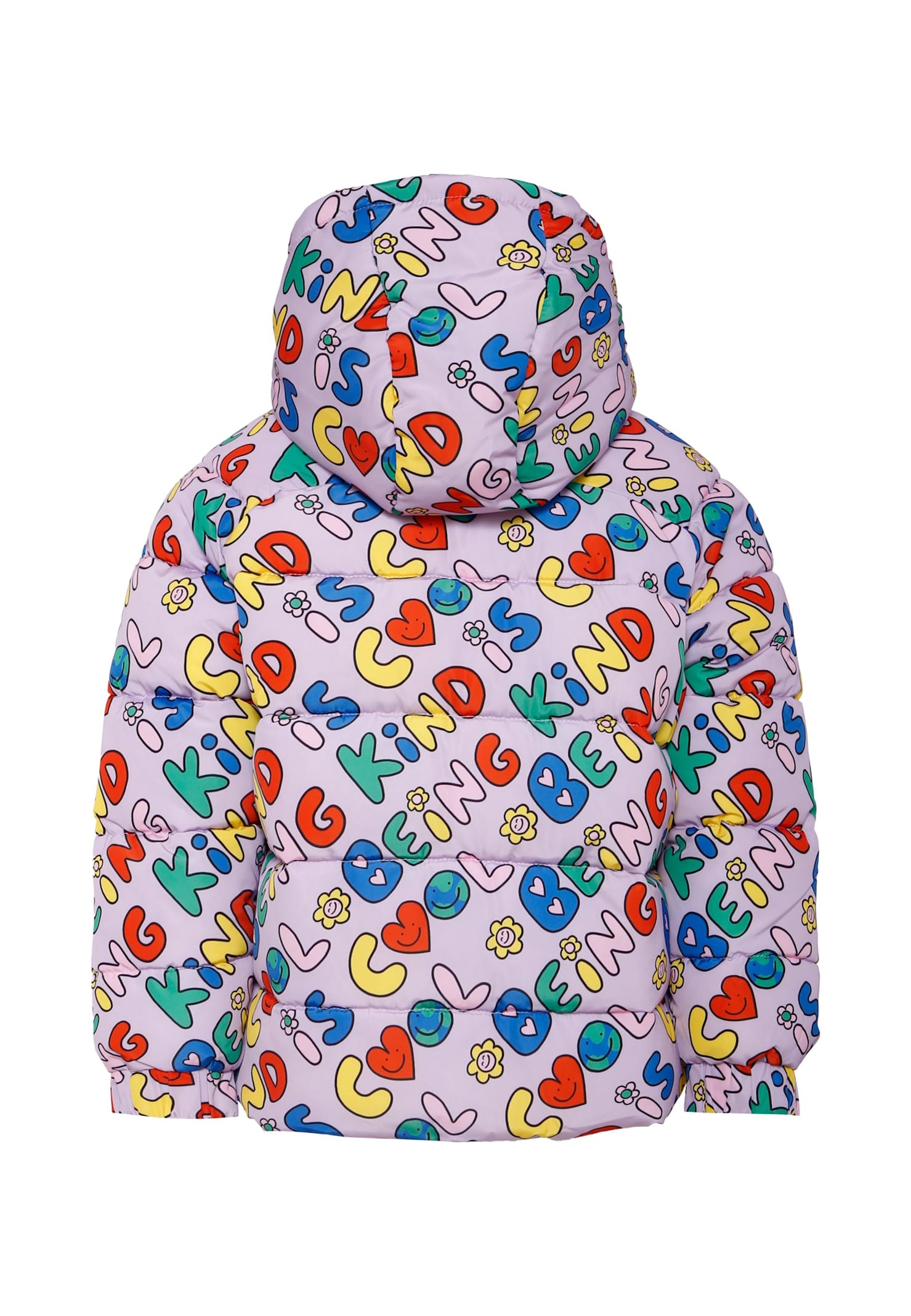 Stella Mccartney Long-sleeved Hooded Down Jacket In Purple