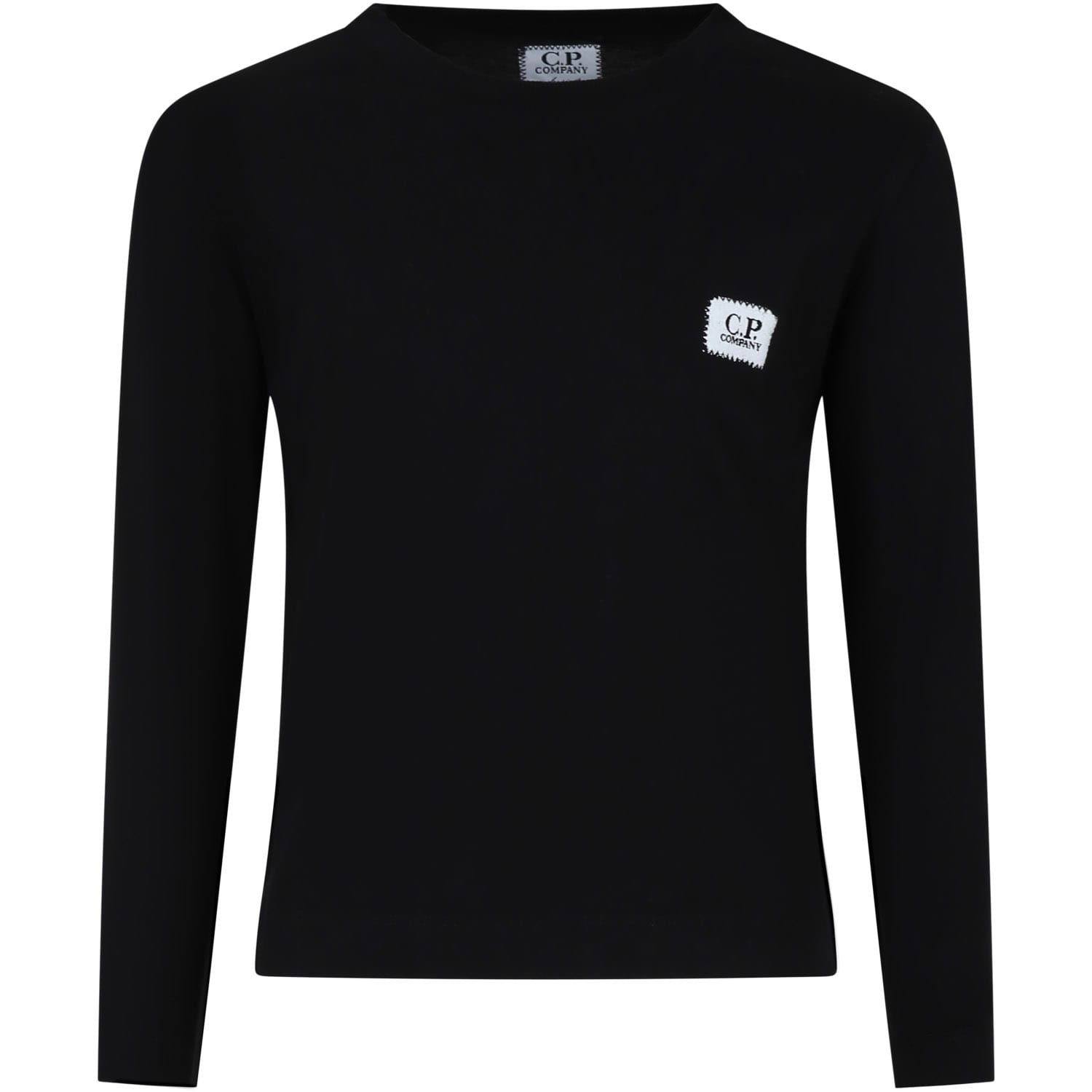 C.p. Company Undersixteen Kids' Black T-shirt For Boy With Logo