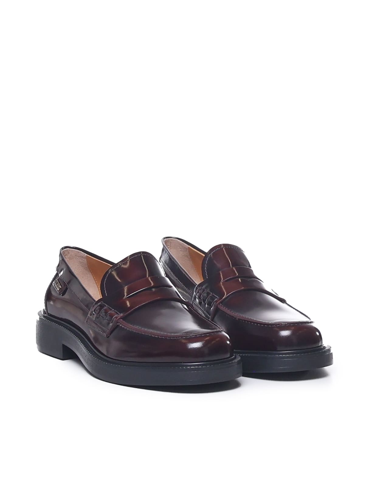 Shop Tod's Patent Leather Loafers In Mosto