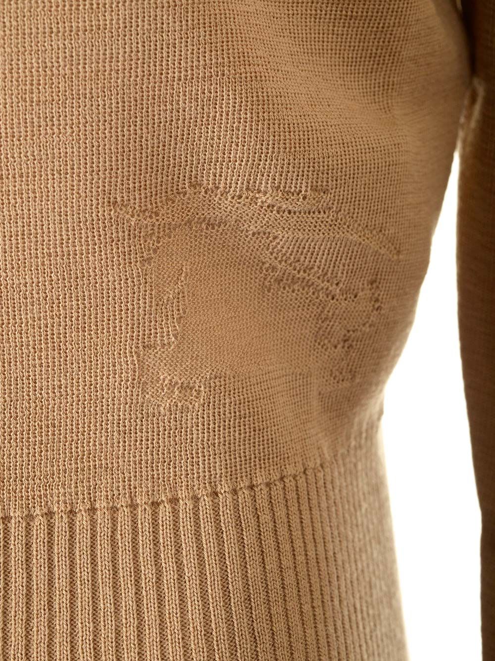 Shop Burberry Wool Turtleneck In Beige