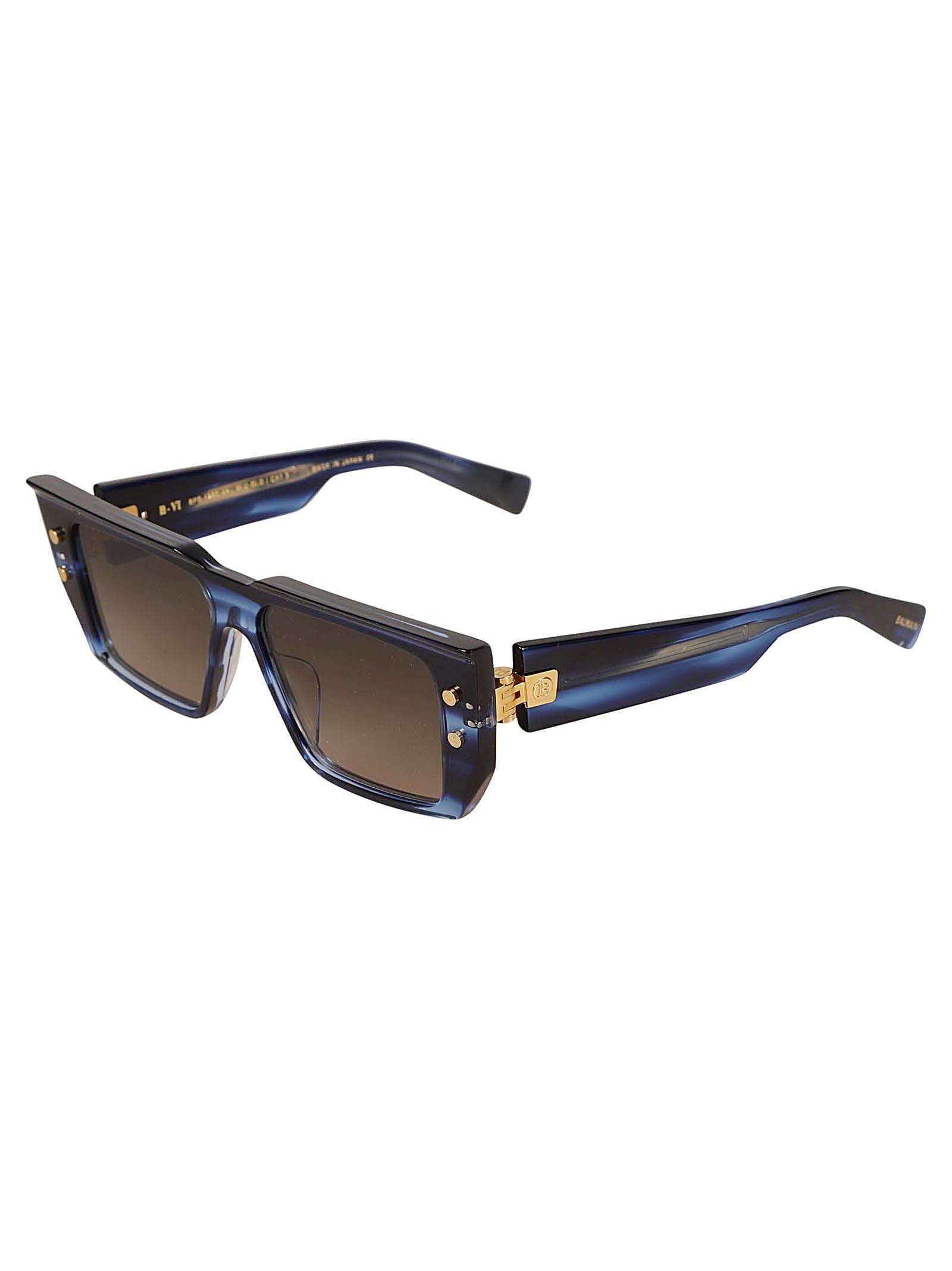 Shop Balmain B-vi Sunglasses Sunglasses In Blue/gold