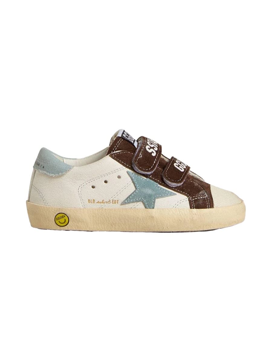 Golden Goose Brown/oth Kids' Old School Leather Low-top Trainers Eur 20 / 4 Uk In Multi