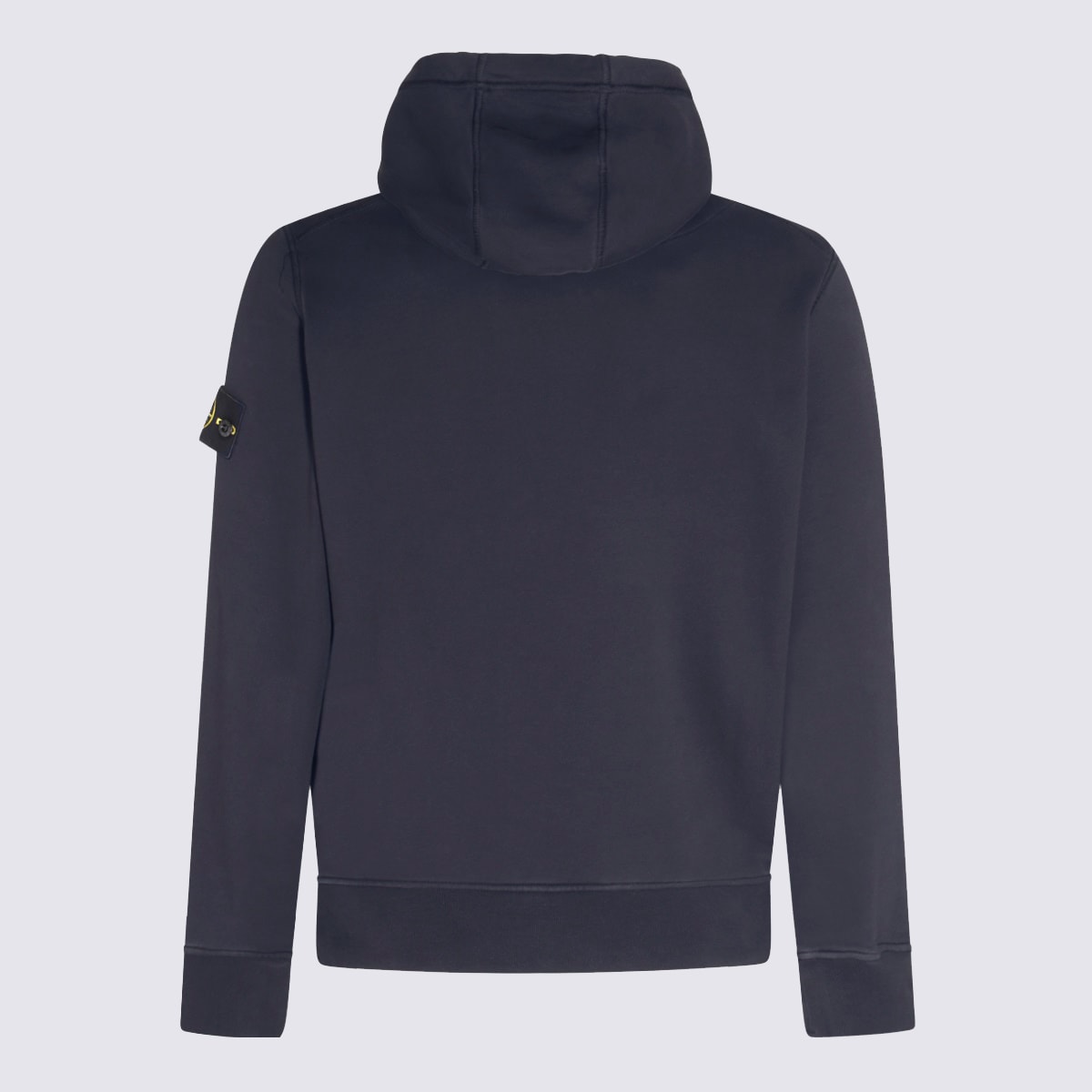 Stone Island Hooded Sweatshirt With Front Pocket And Ribbed Cuffs In Blue