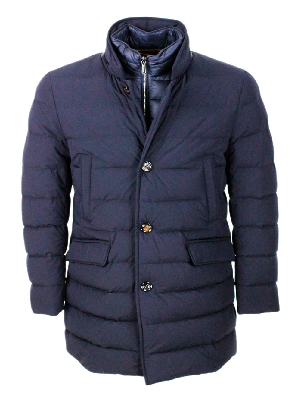 Shop Moorer Coat In Dark Blu