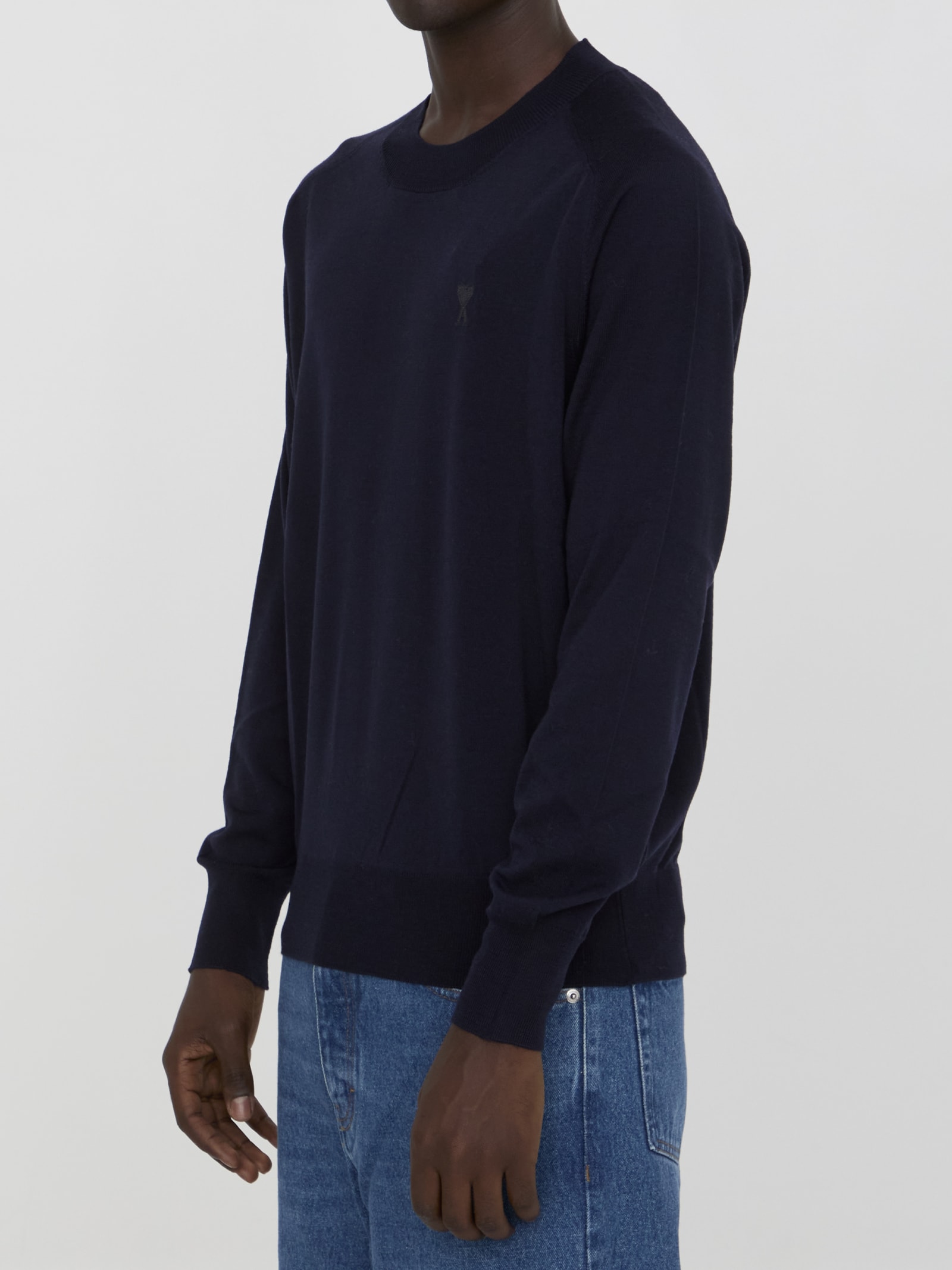 Shop Ami Alexandre Mattiussi Ami De Coeur Jumper In Blue