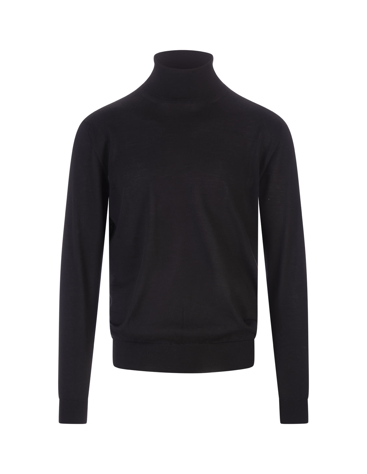 Shop Fedeli Black Cashmere And Silk Turtleneck Pullover