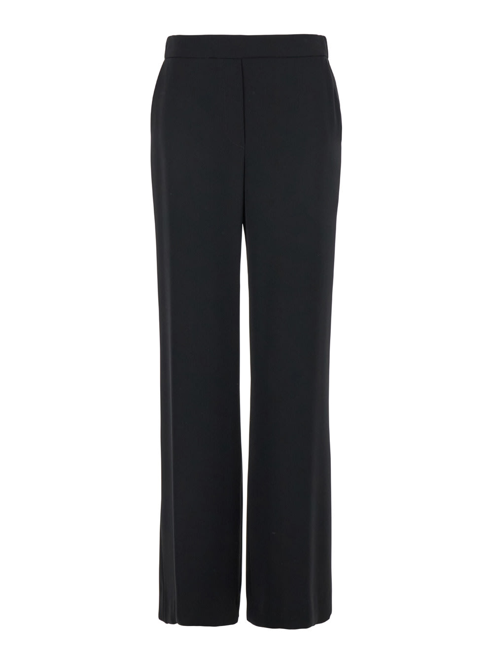 Parosh Black Straight Pants With Elastic Waistband In Fabric Woman