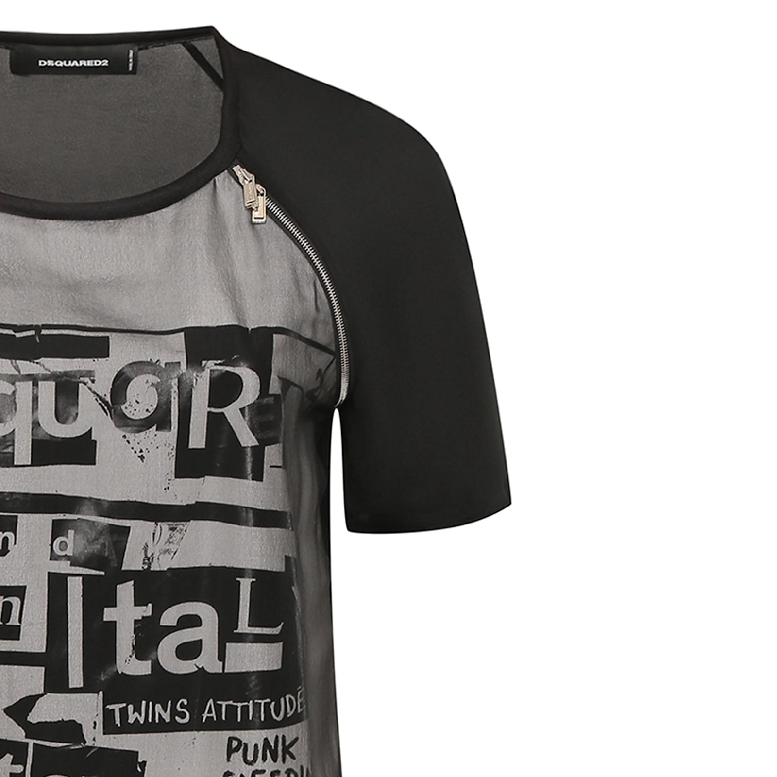 Dsquared2 Silk Printed Mini Dress In Black