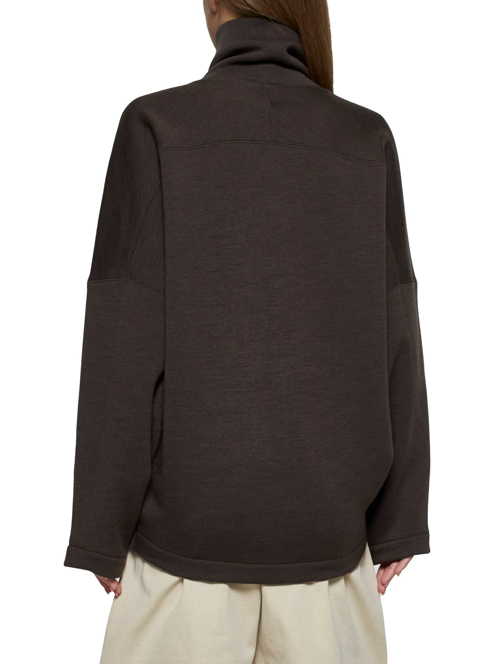 Shop Lemaire Sweater In Dark Brown Melange