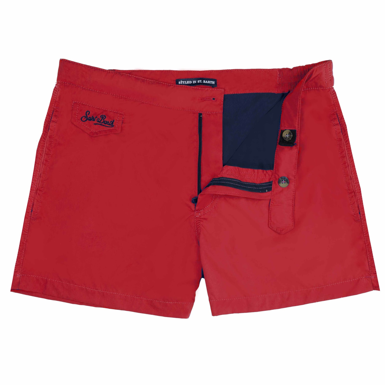 MC2 Saint Barth Solid Red Swim Shorts