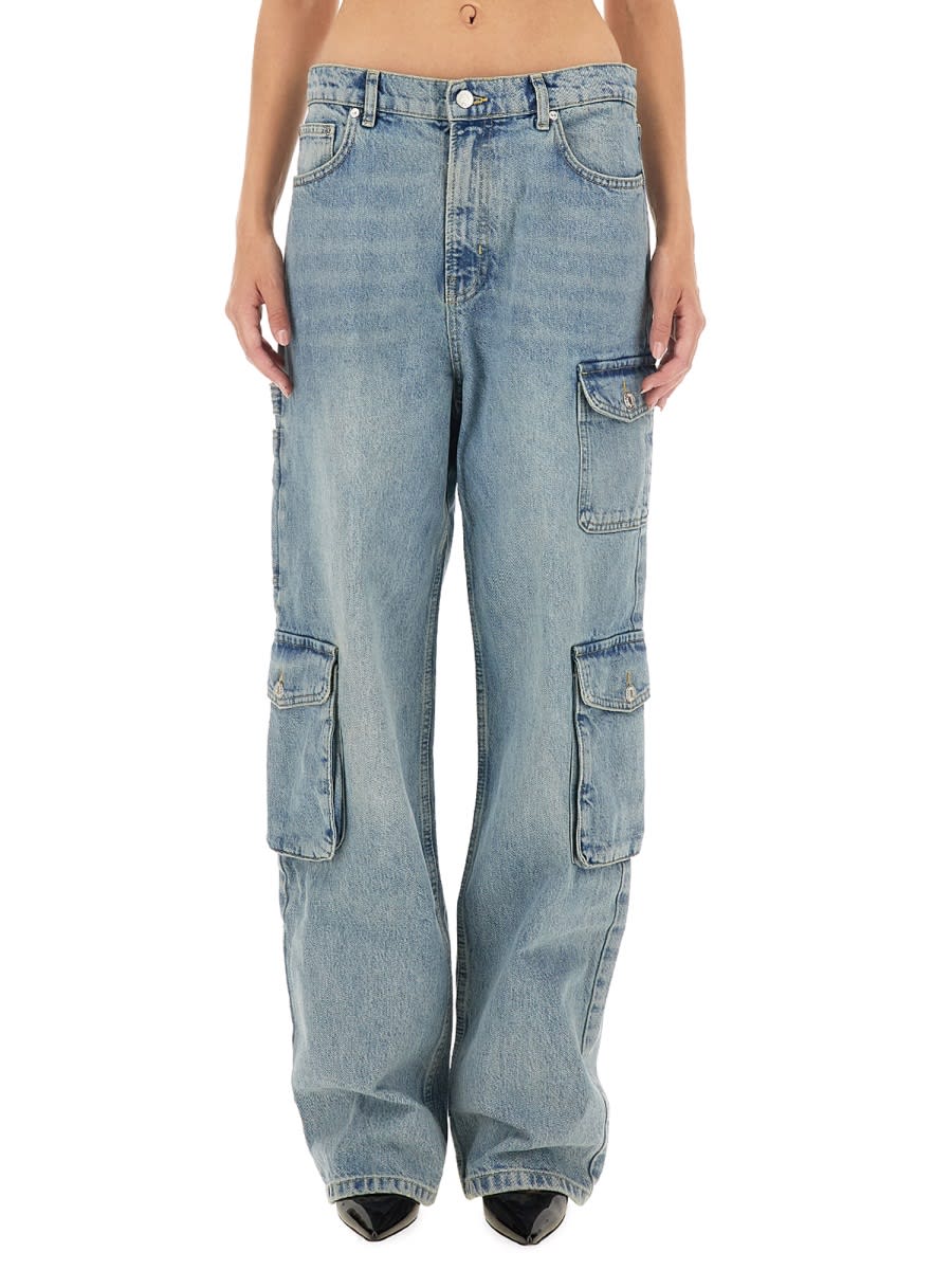 Shop M05ch1n0 Jeans Cargo Pants In Denim