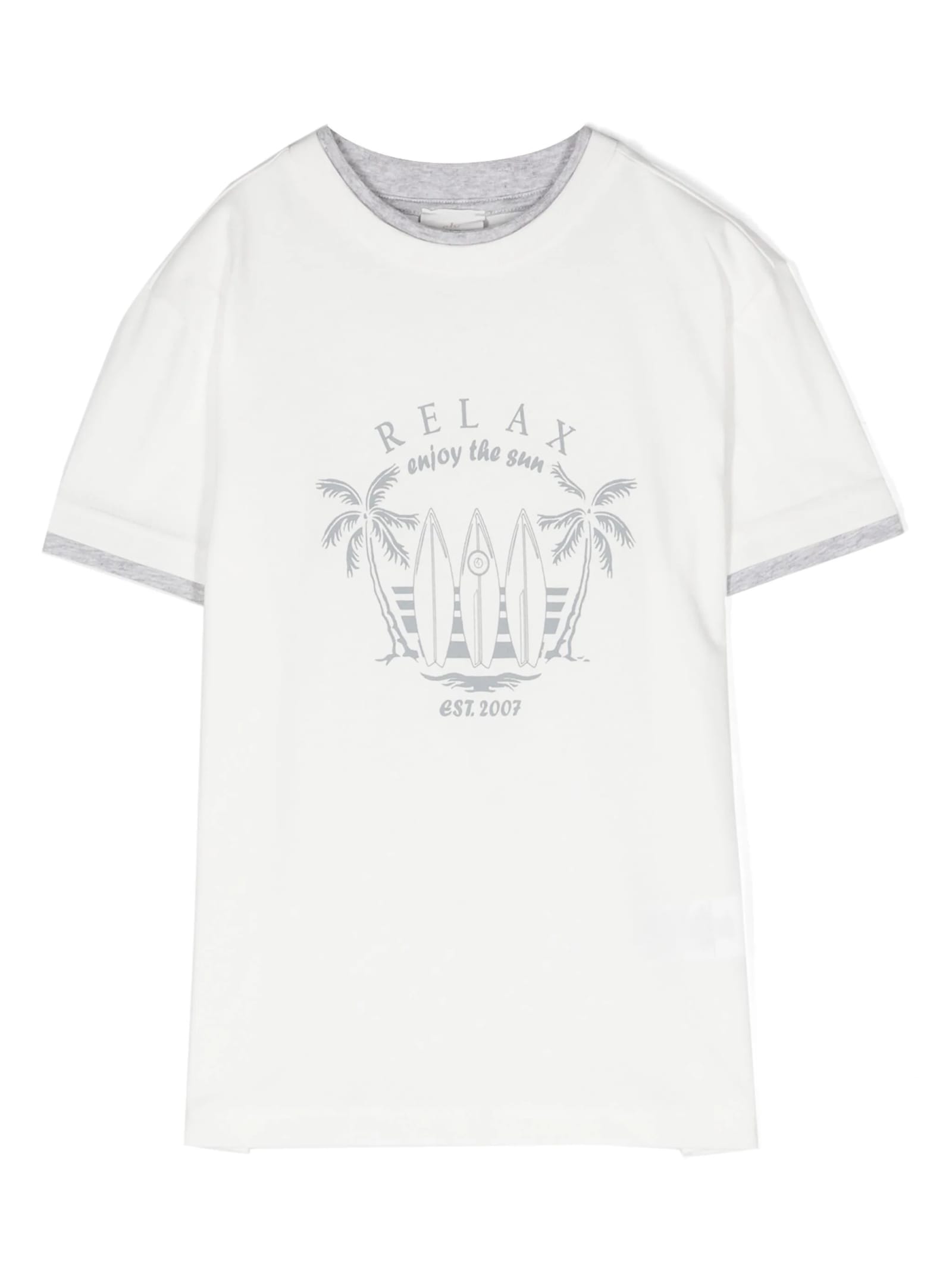 Shop Eleventy White T-shirt With Graphic Print