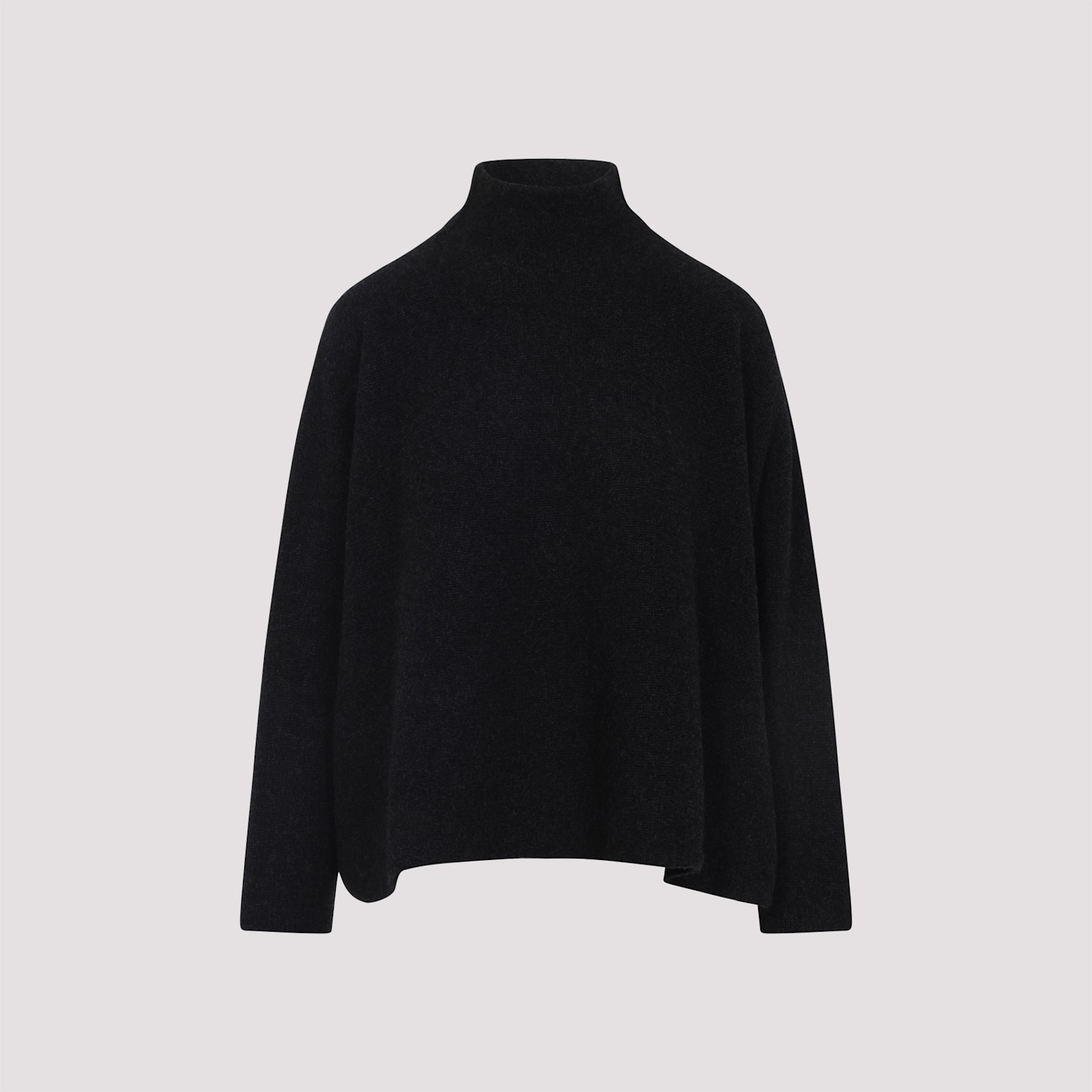 Giorgio Armani Cashmere Flared Hem Sweater In Black