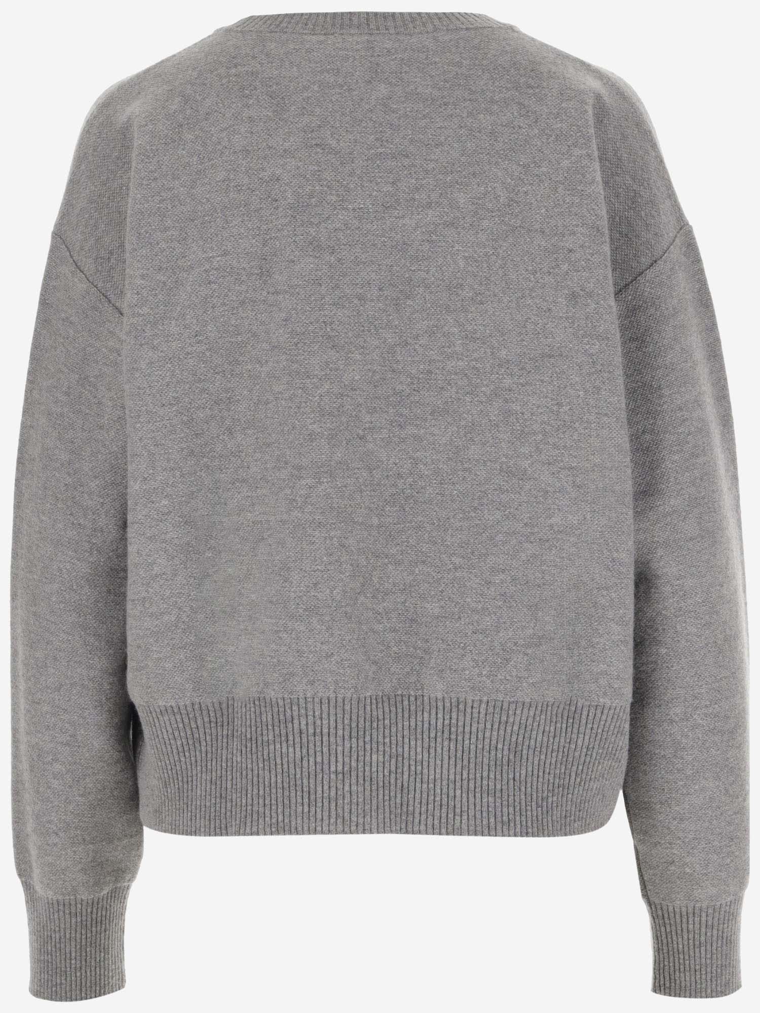 Shop Versace Wool And Cashmere Pullover With Medusa In Grey