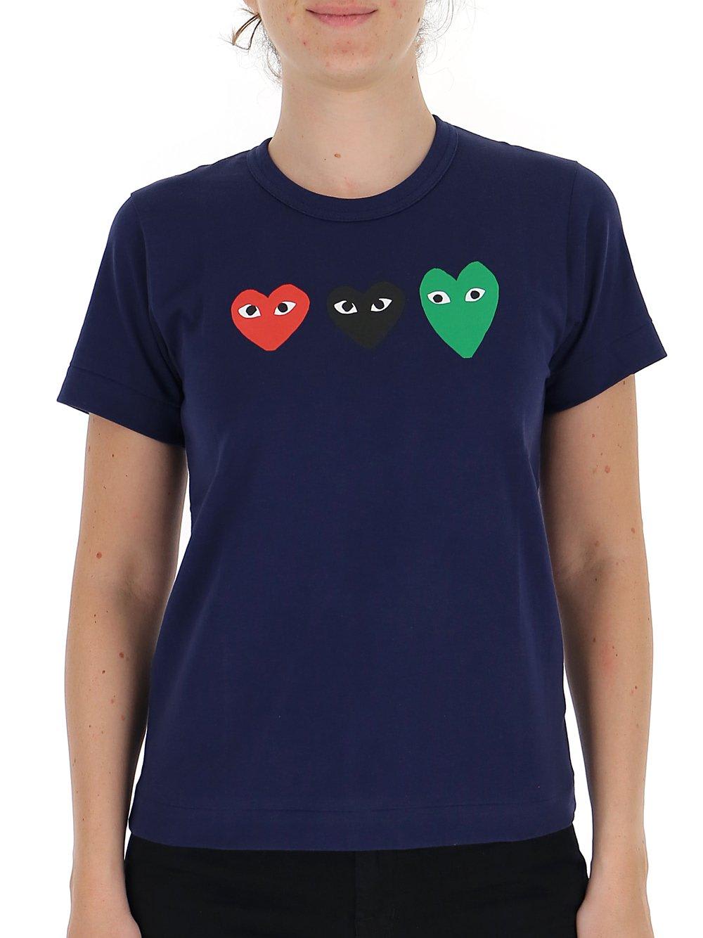 Comme des Garçons Heart Printed Crewneck T-shirt